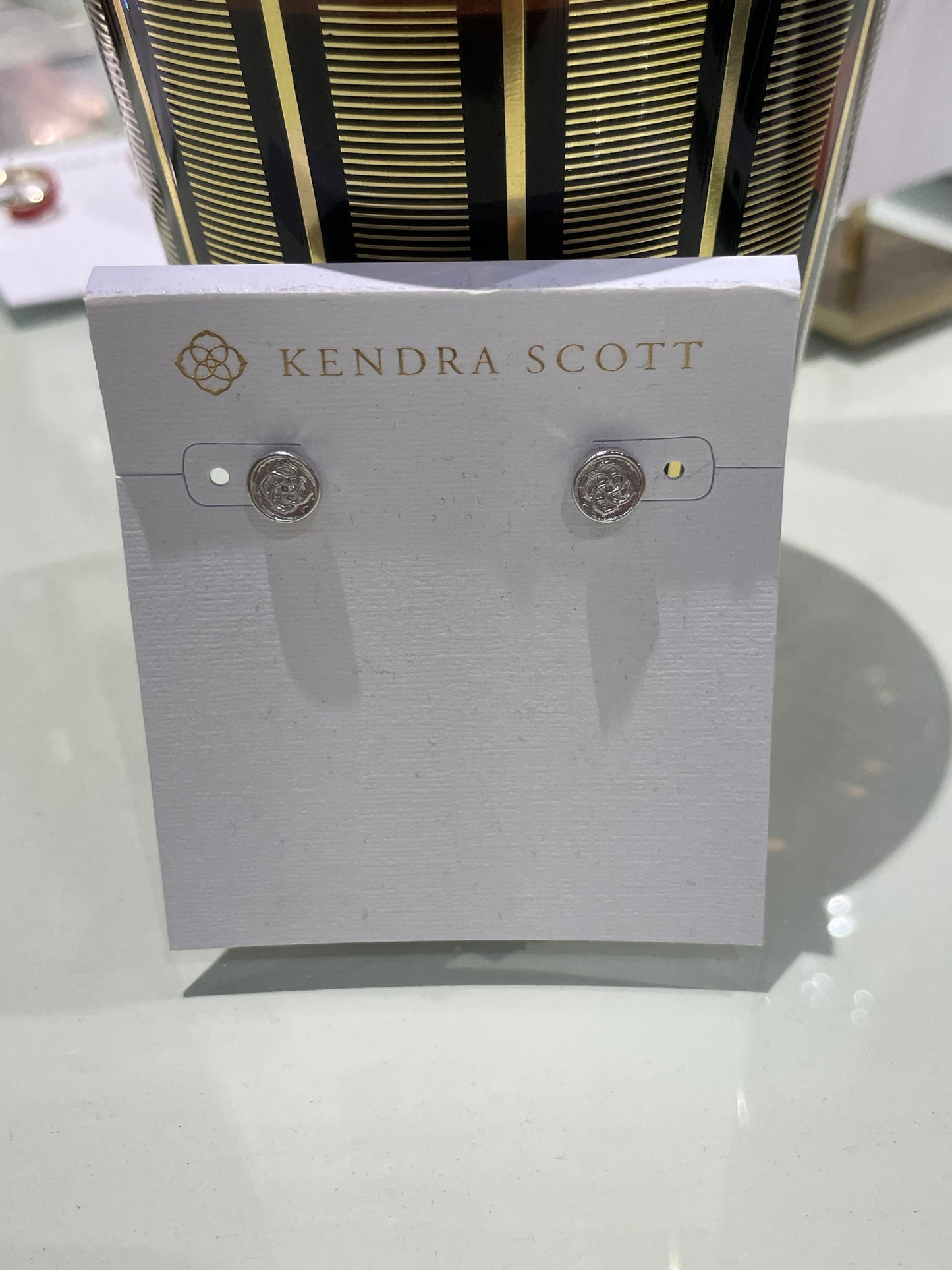 Dira coin stud rhod earring