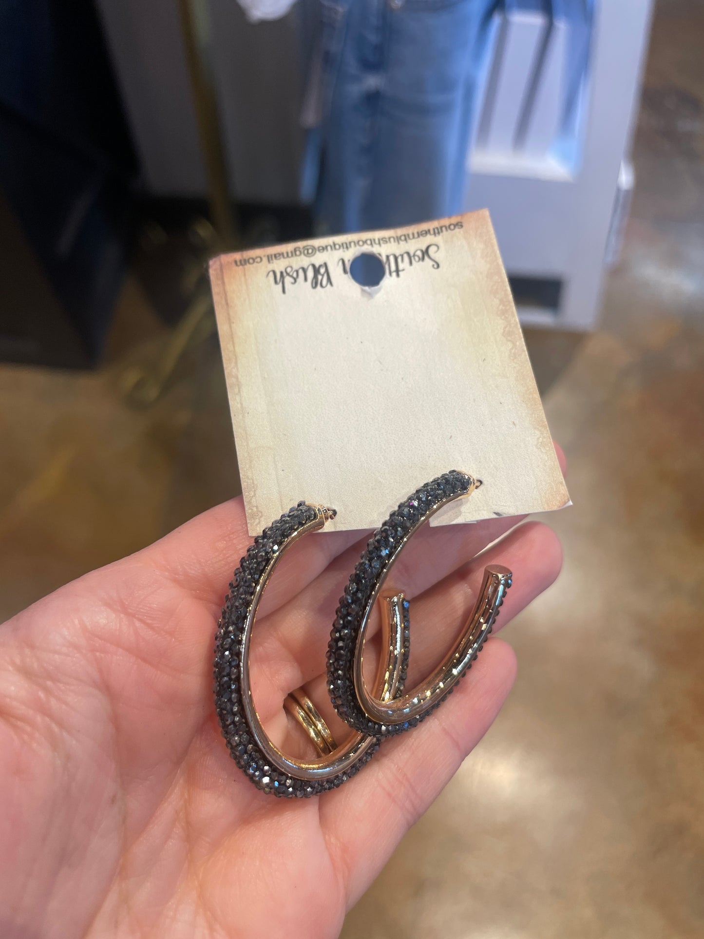 BLACK AND GOLD HOOPS
