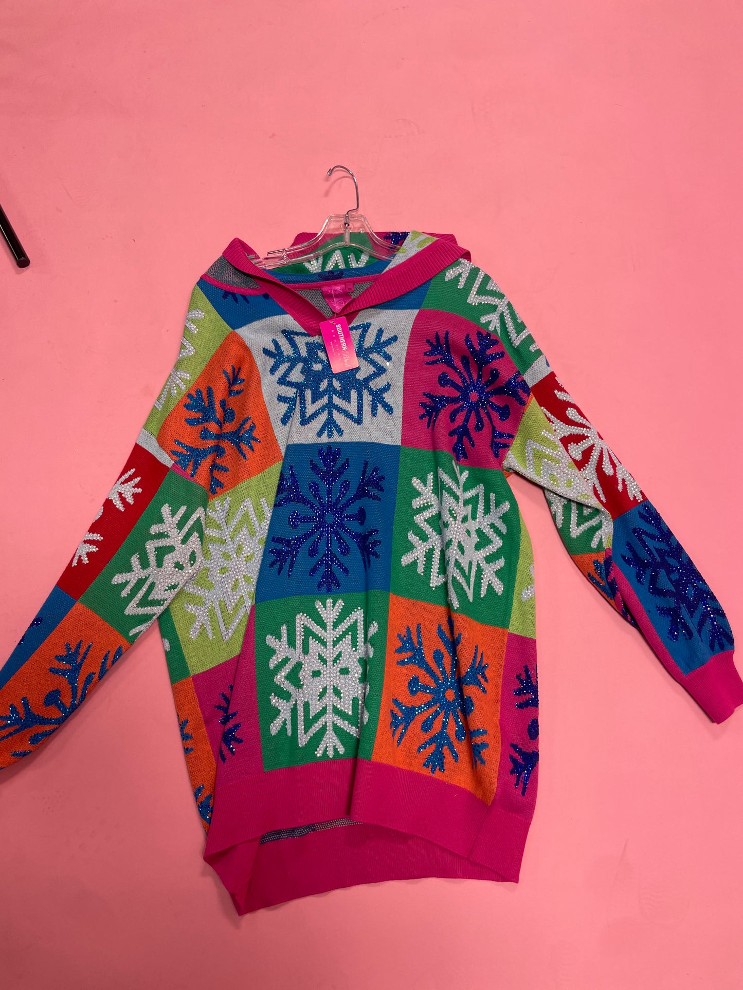 Colorblock Snowflake Sweater Dress