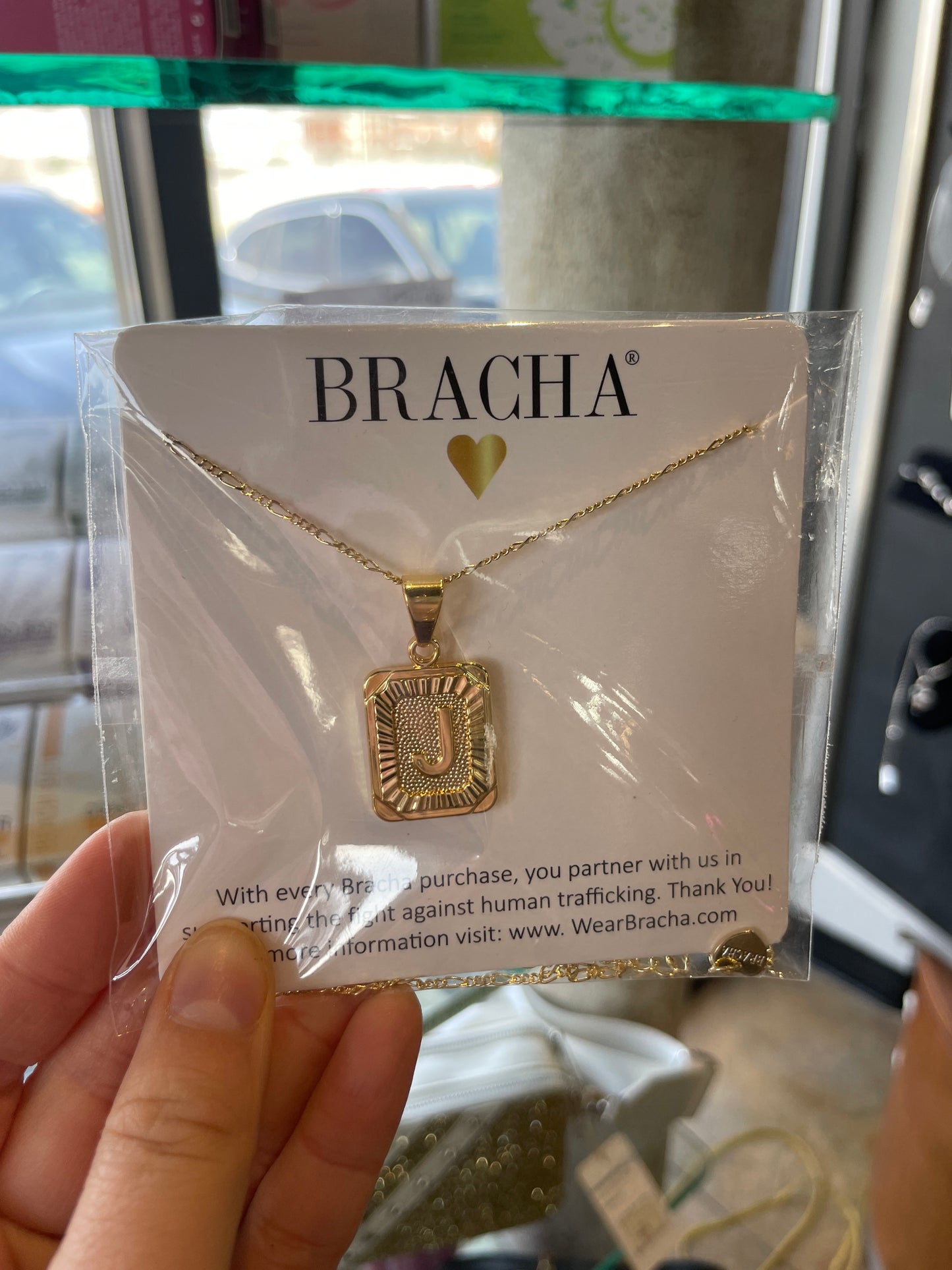 INITIAL CARD NECKLACE
