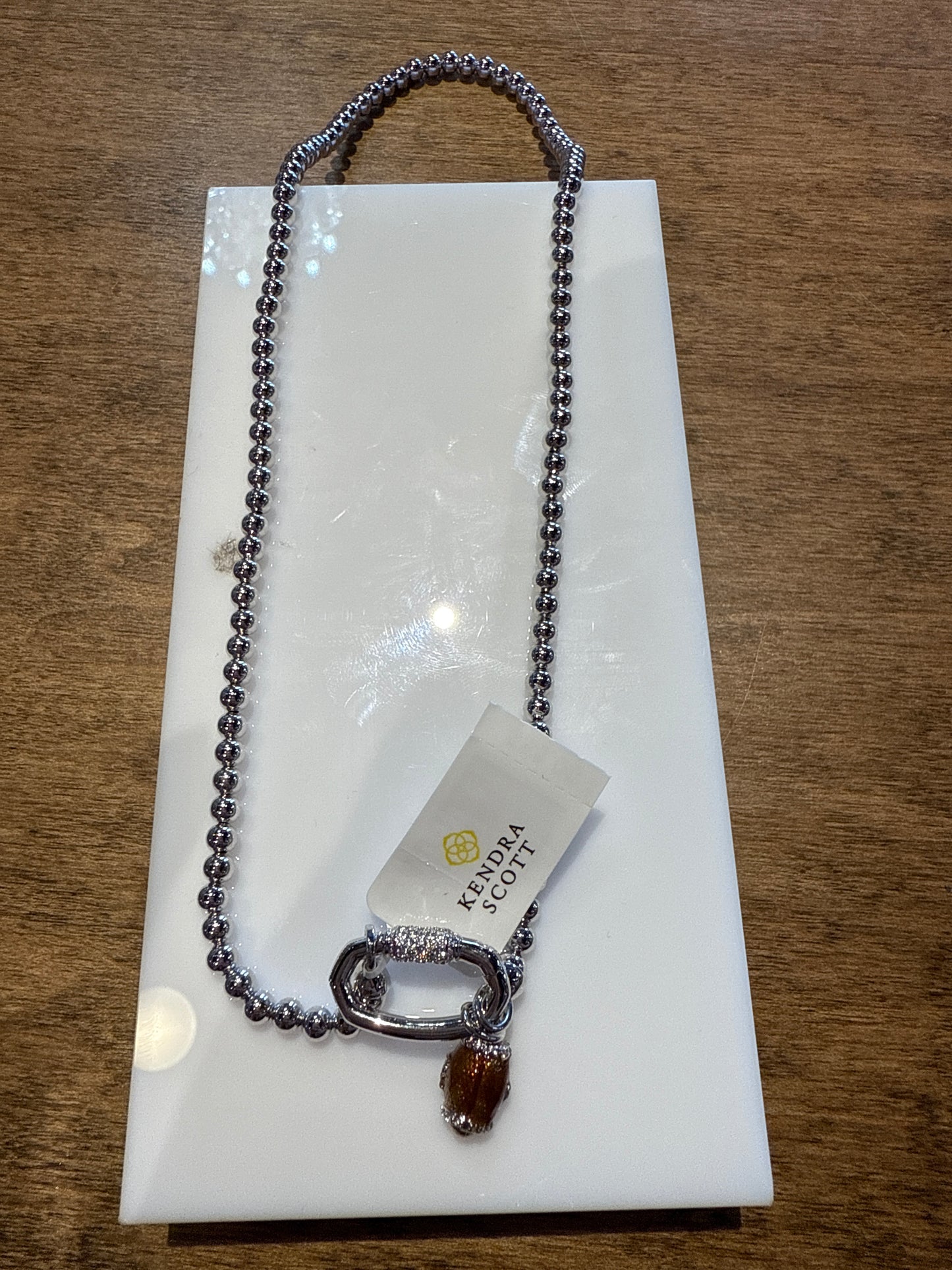 Football metal strand necklace