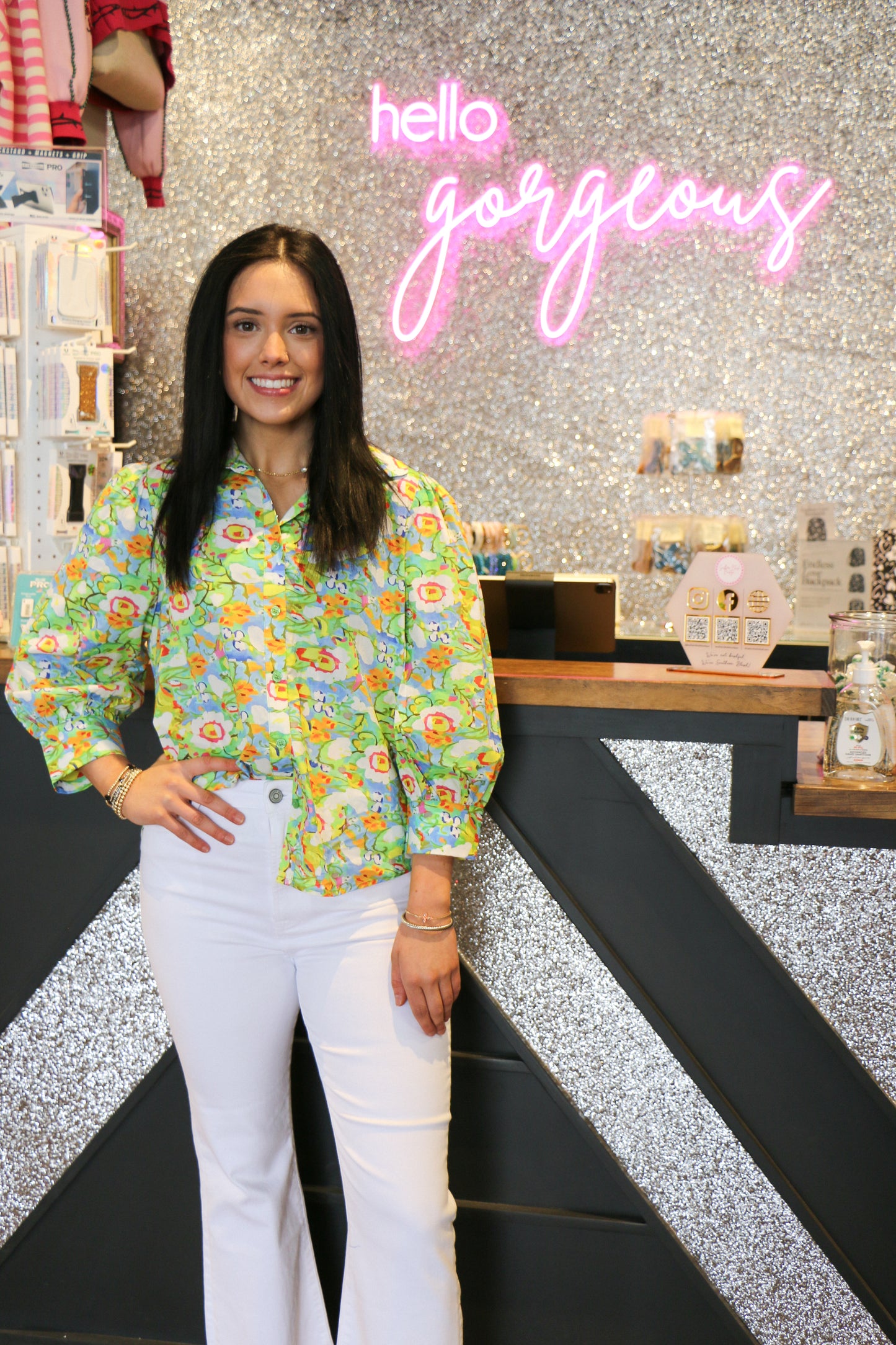 BACK PLEATED BLOUSE FLORAL