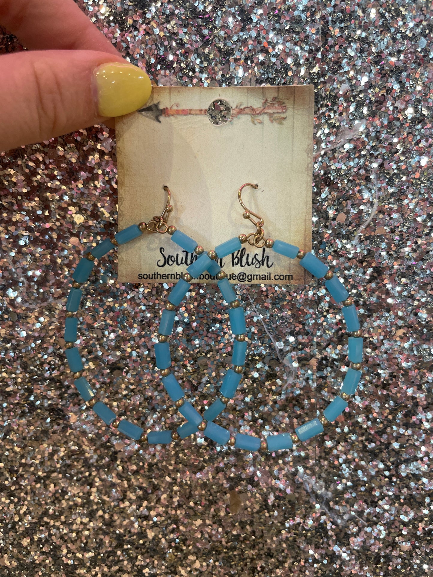 BLUE CIRLE EARRINGS
