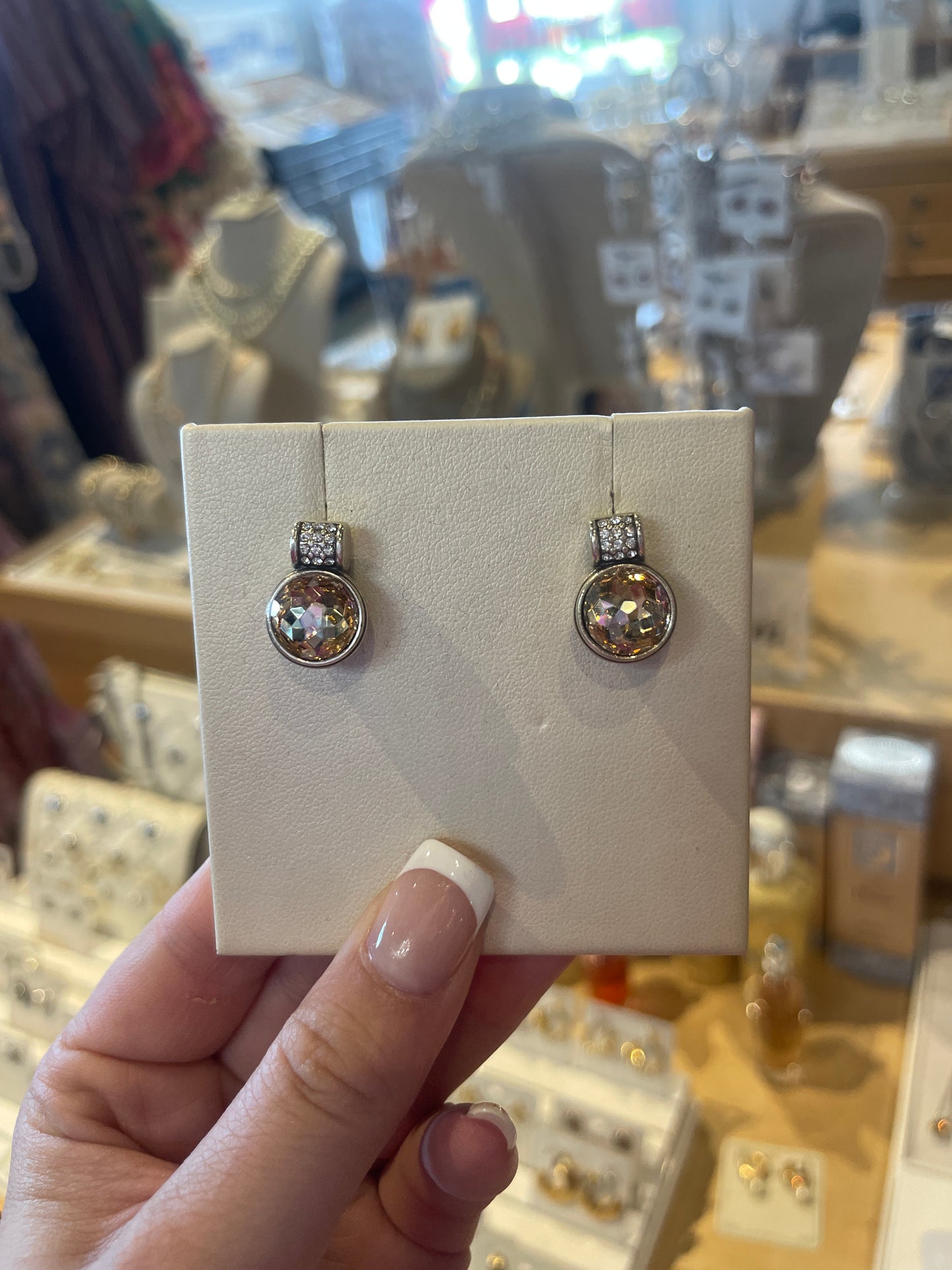 silver diamond studs