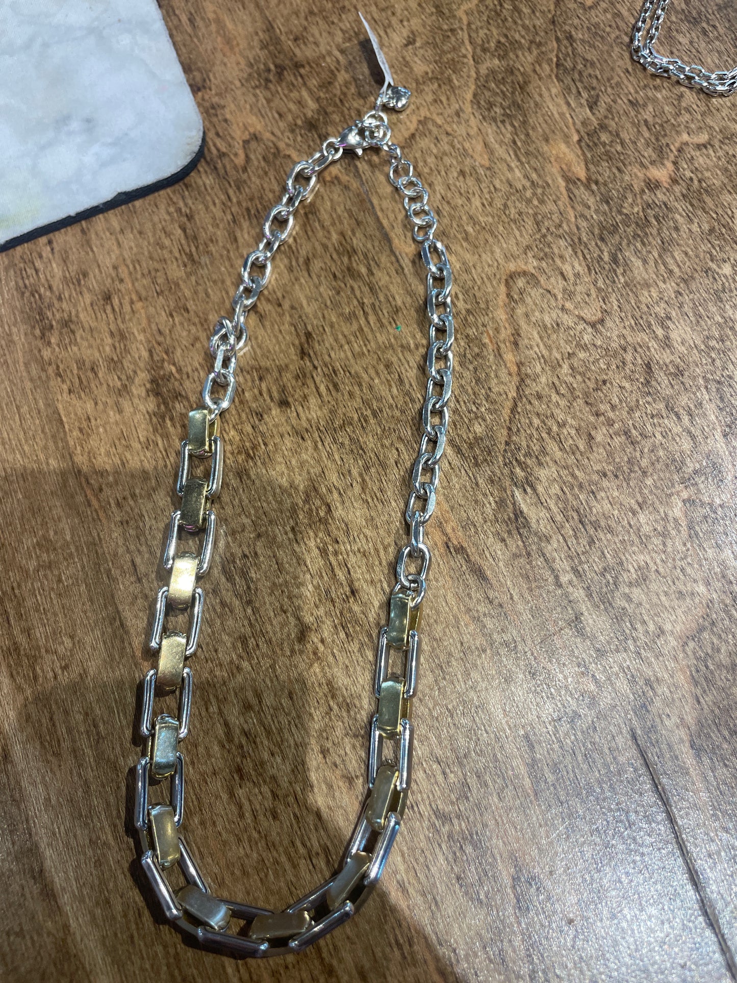 gold & silver chain necklace