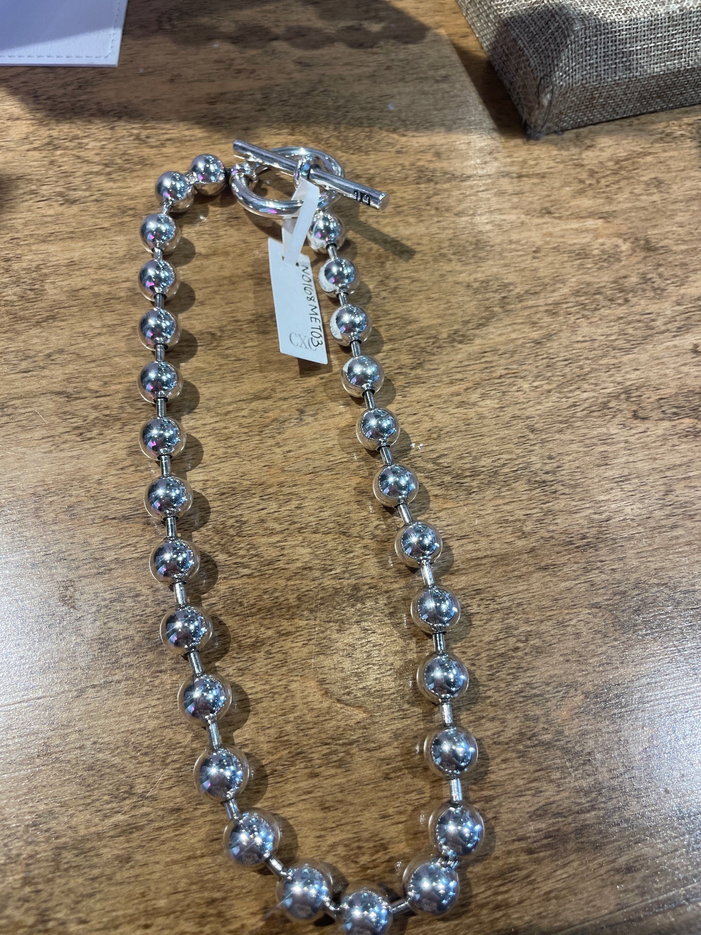 Ball silver necklace
