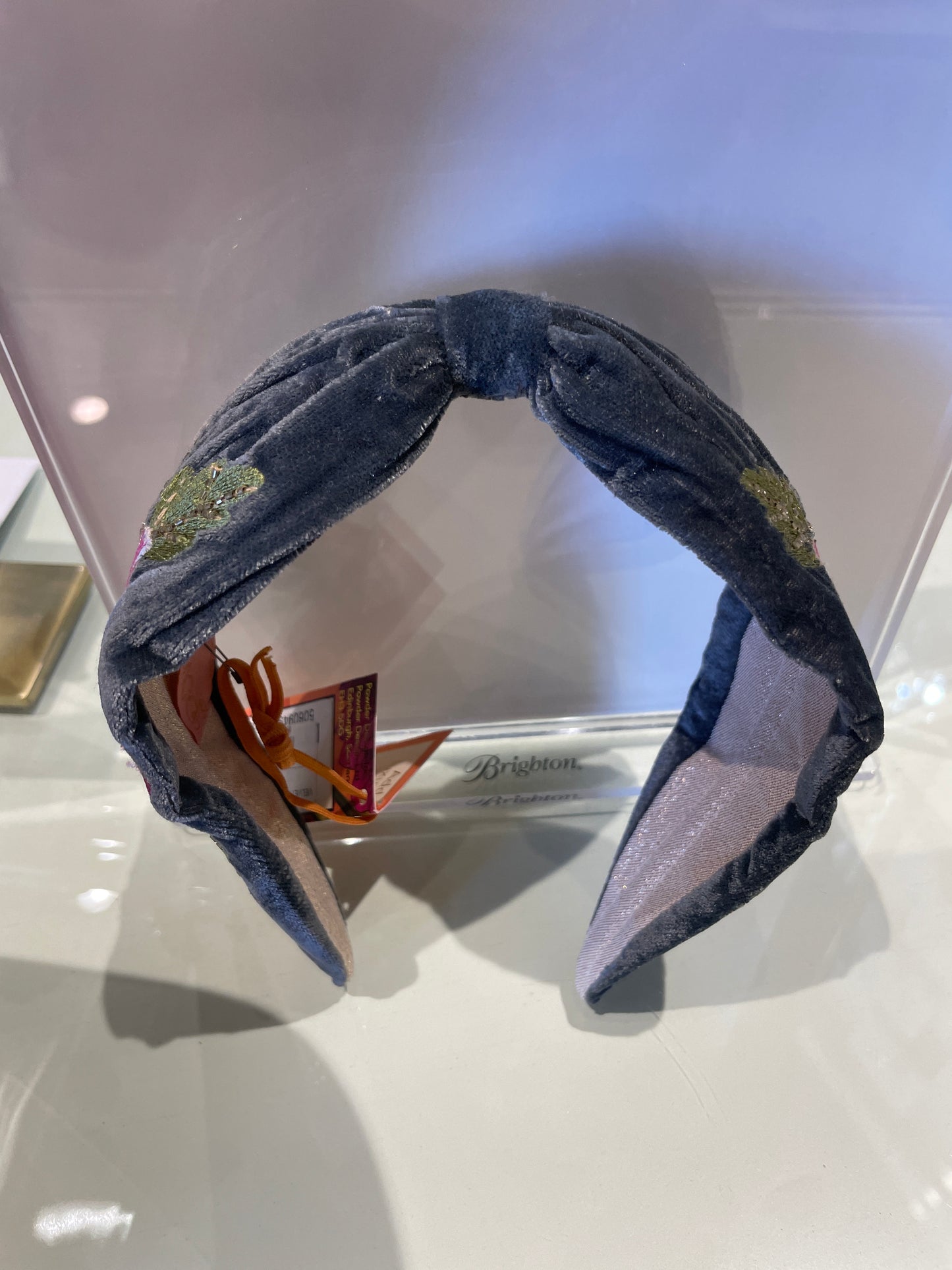 VELVET EMBROIDERED HEADBAND