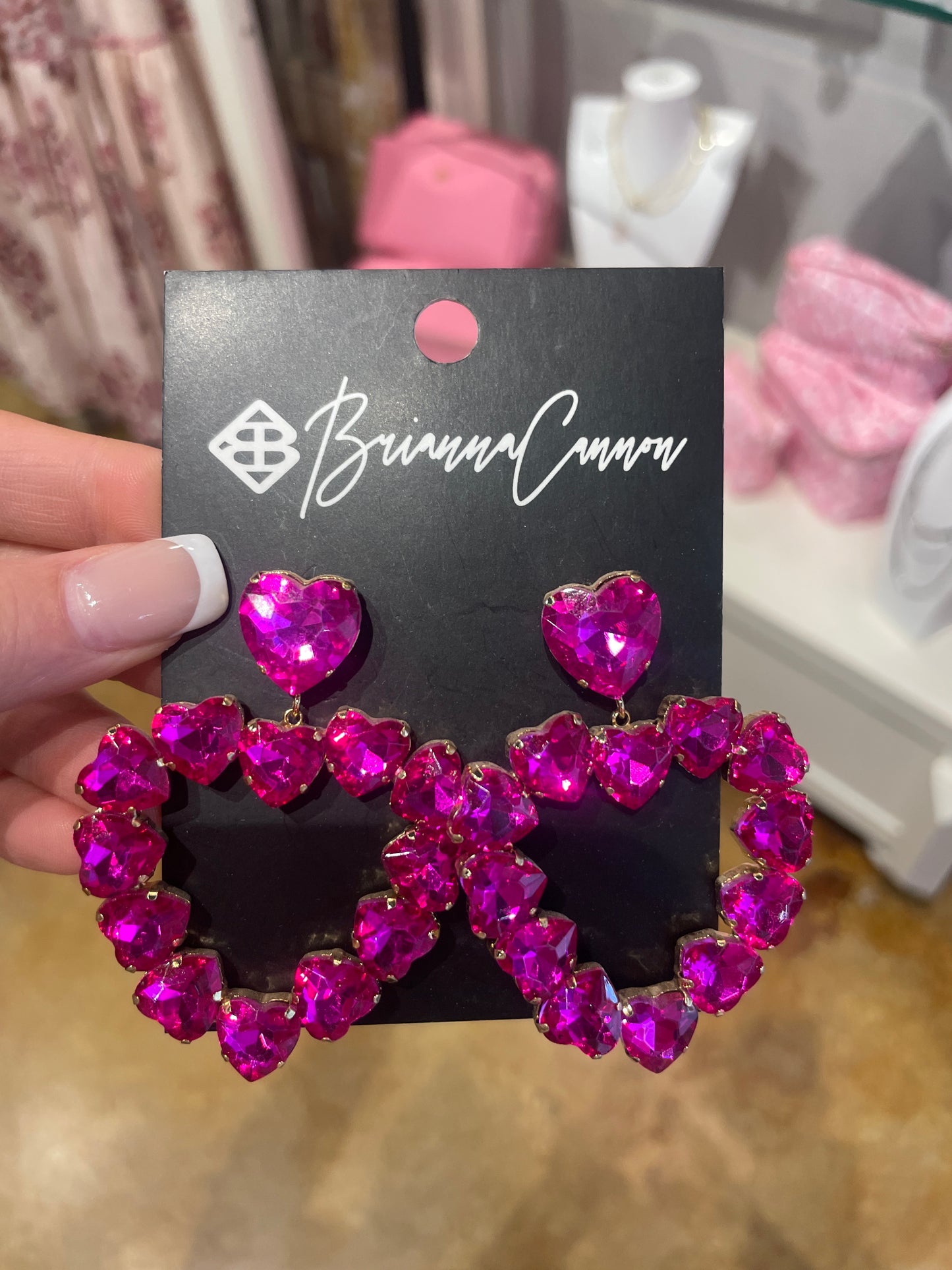 hot pink crystal earrings