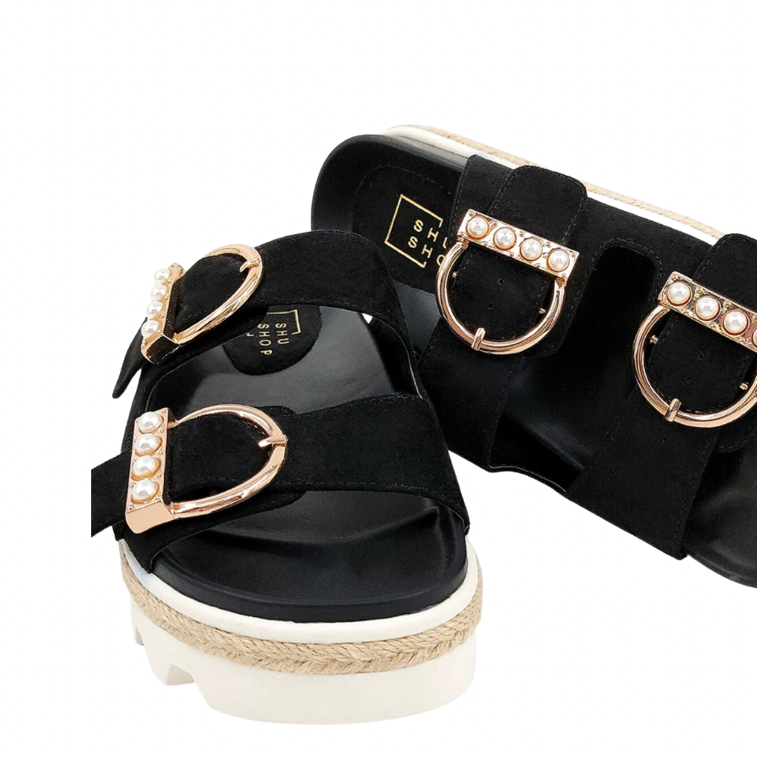 DELILAH BLACK SUEDE SANDAL