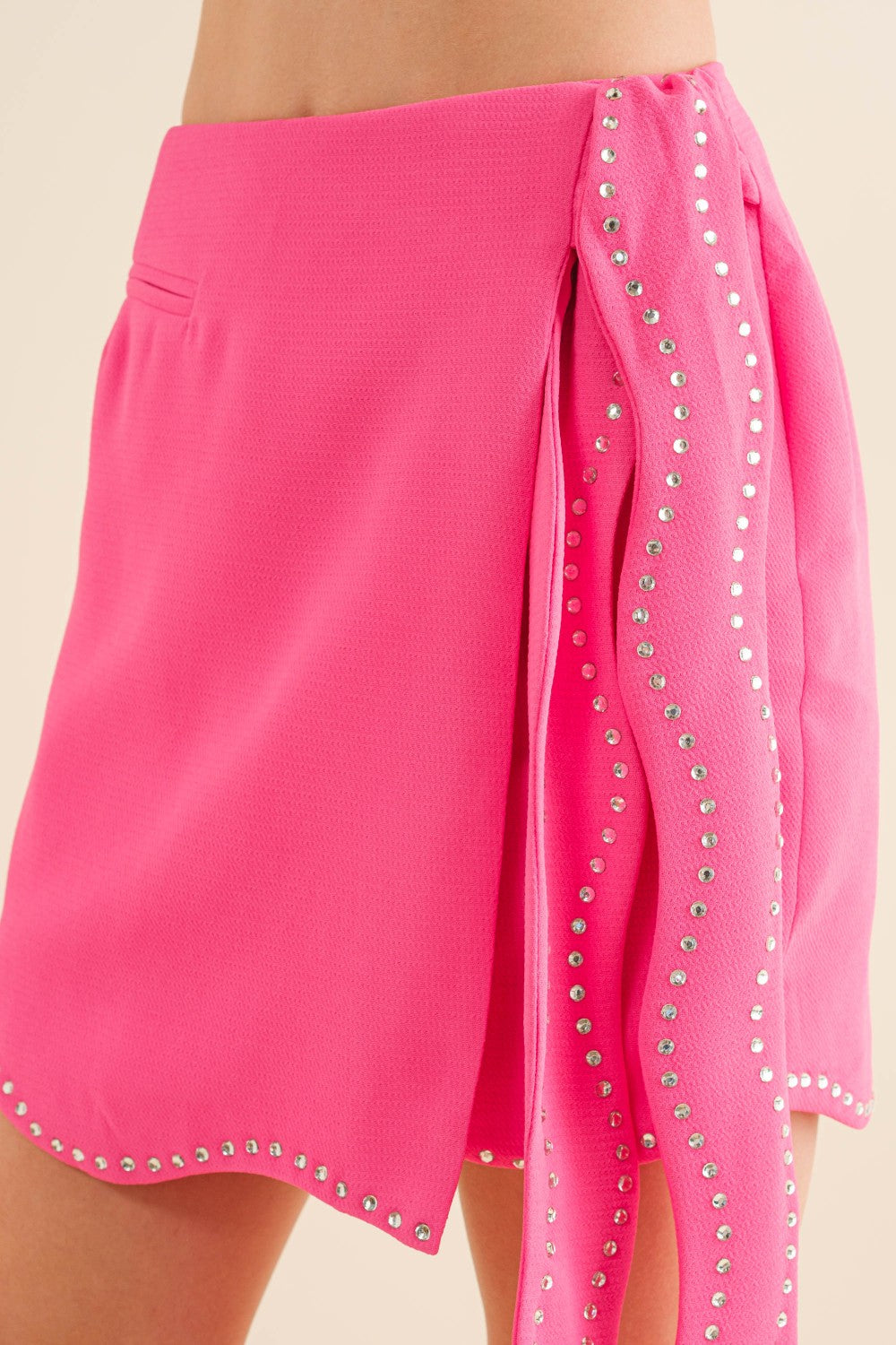 Scallop studded mini skirt