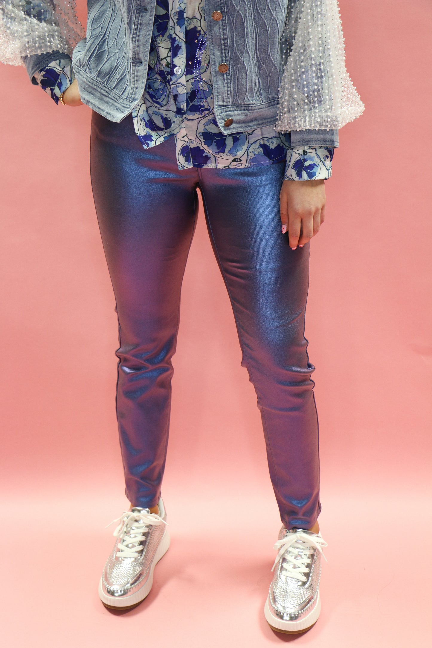 Hailey Shimmer Blue Jeans