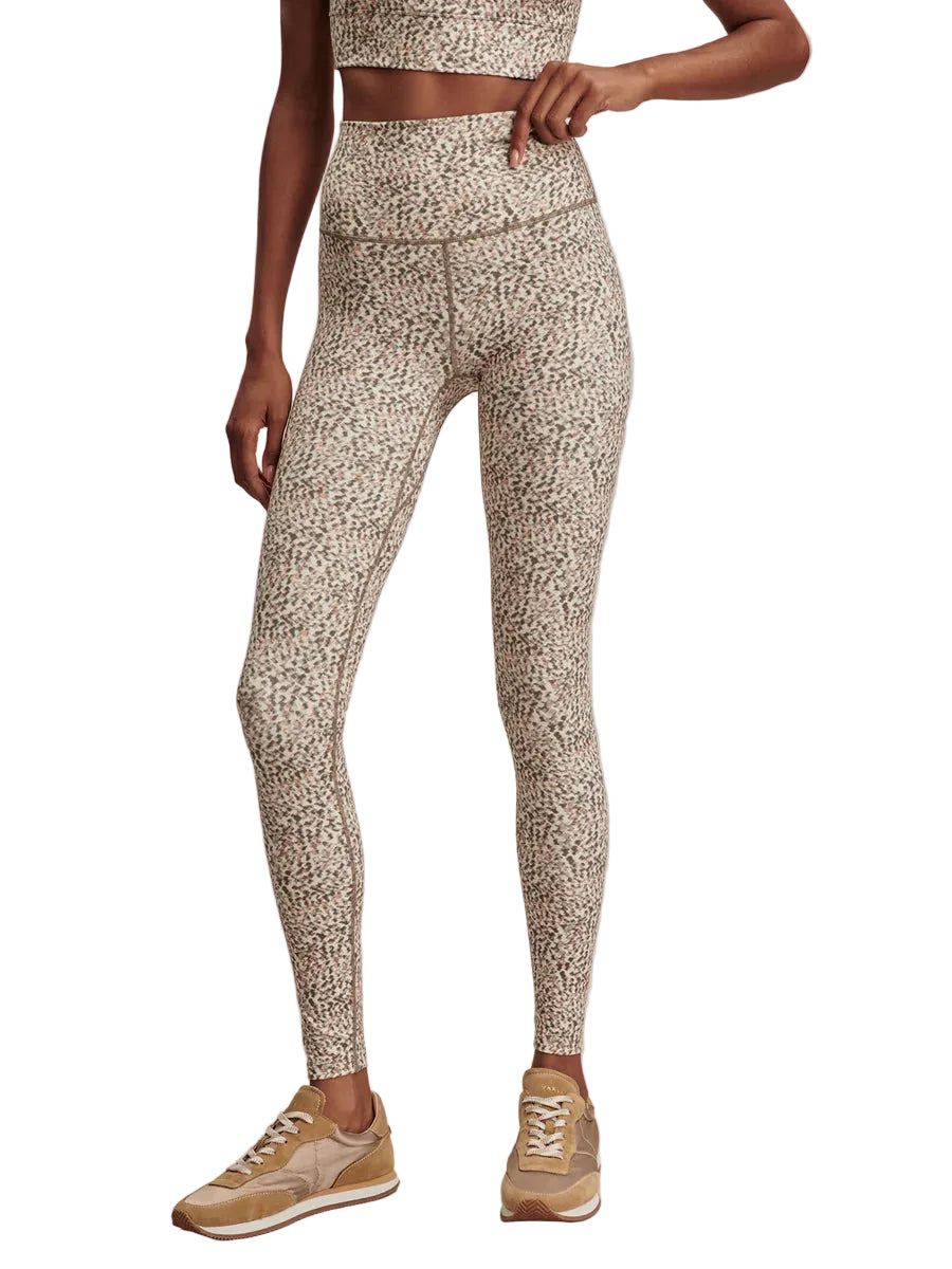 Freesoft High Rise Legging Ivory Abstract Feather
