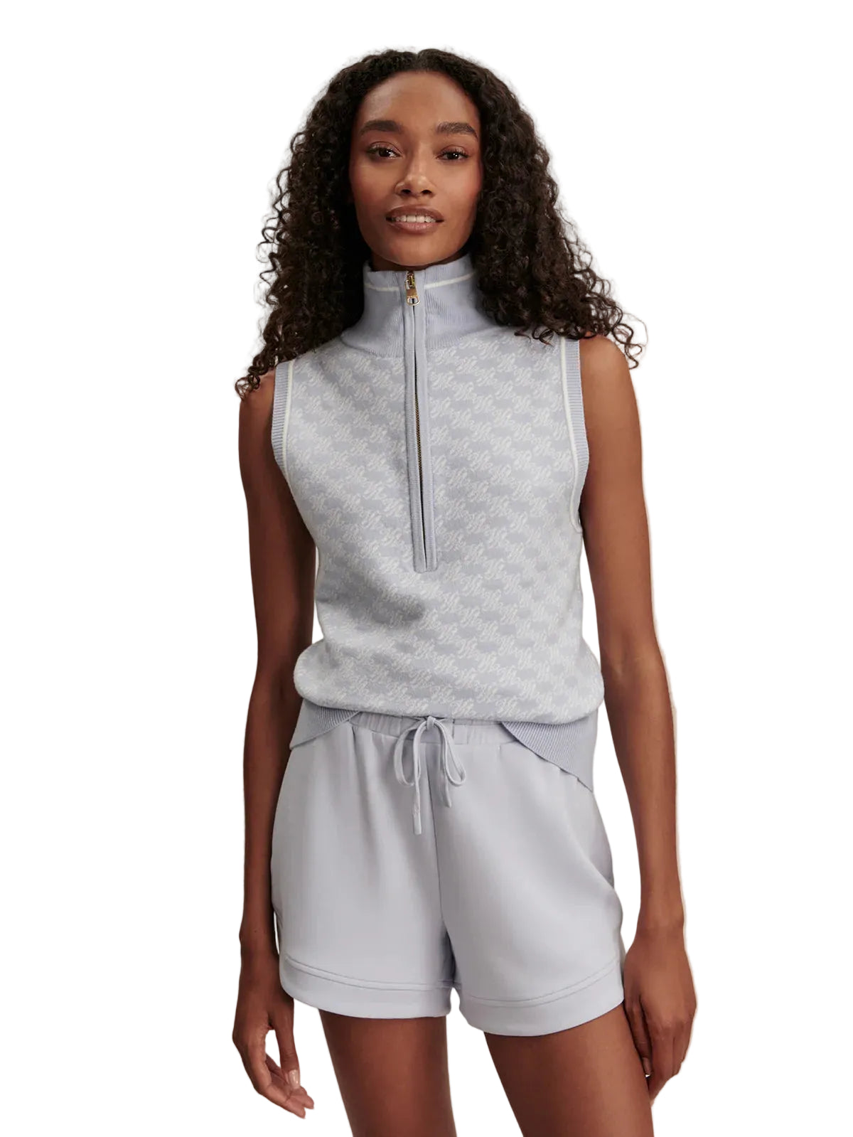 Vincent Half Zip Knit - Xenon Blue / White