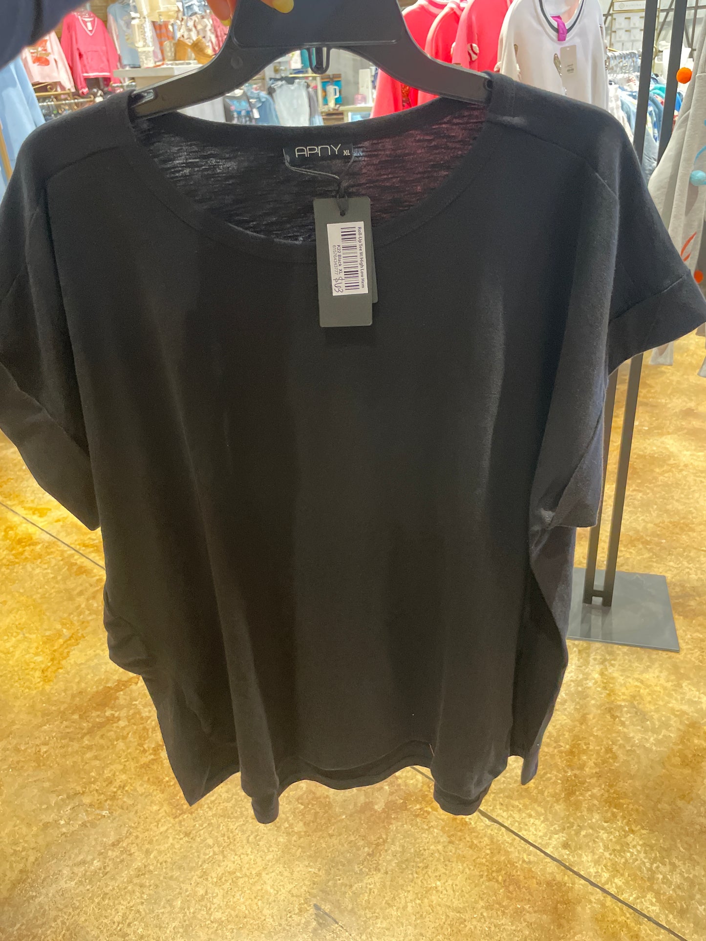 Roll-Up Tee w/High Low Hem
