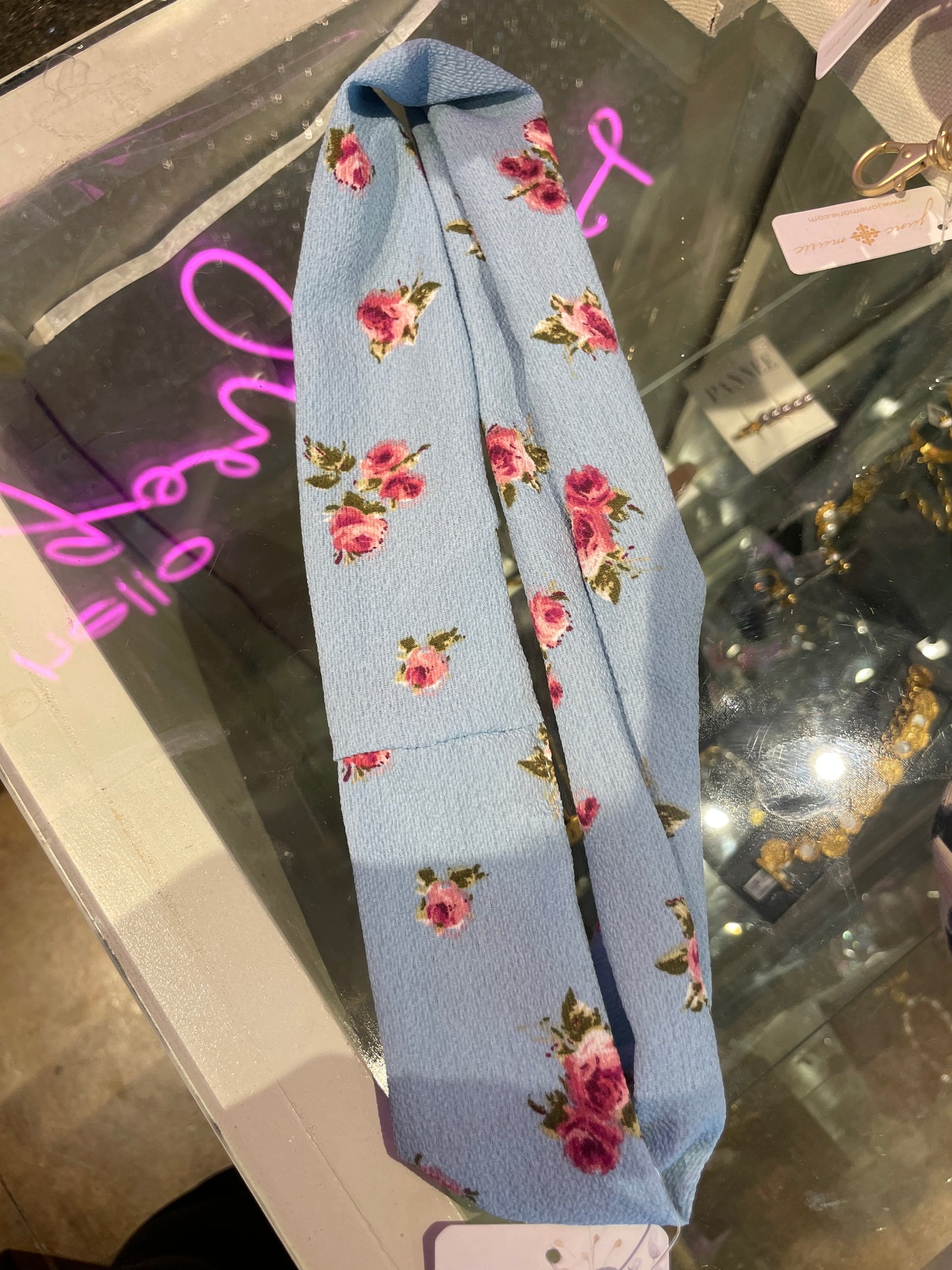 floral scrunchie sky headband