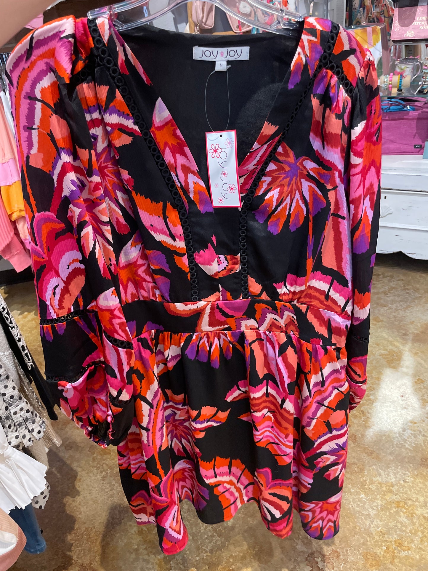 Feather Art Trim Clinch Waist Dress