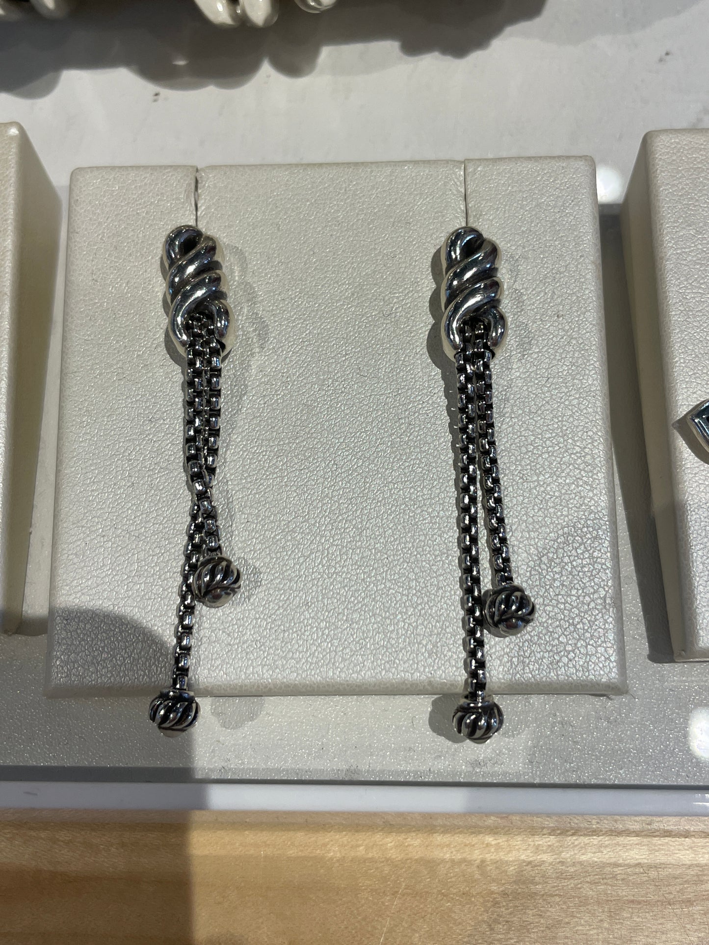 Interlock Twist DBl Drop Earrings