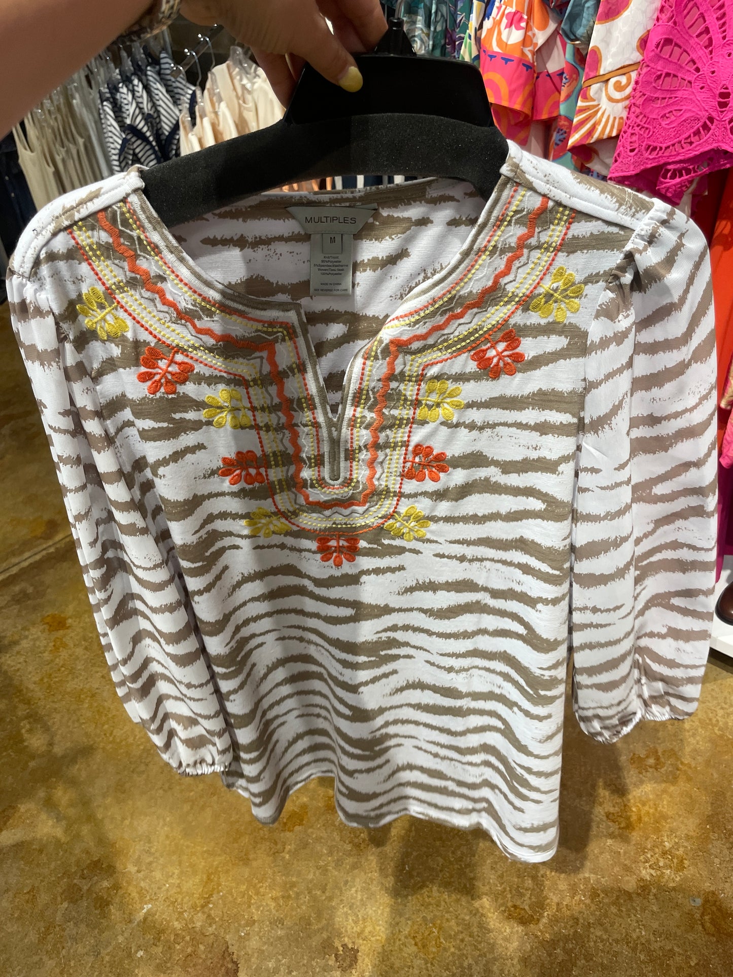 stone and white design with orange and yellow detail