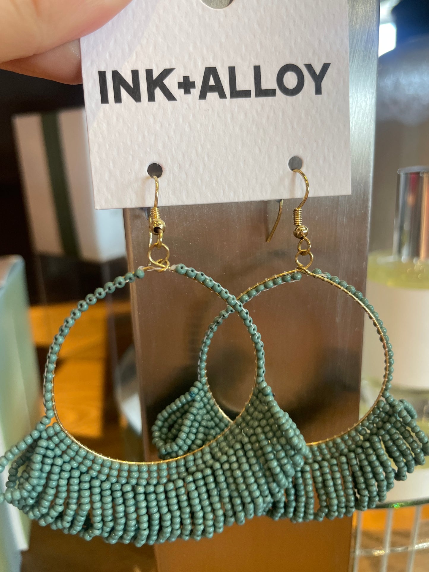 FRINGE HOOP SEED BEAD EARRING~6