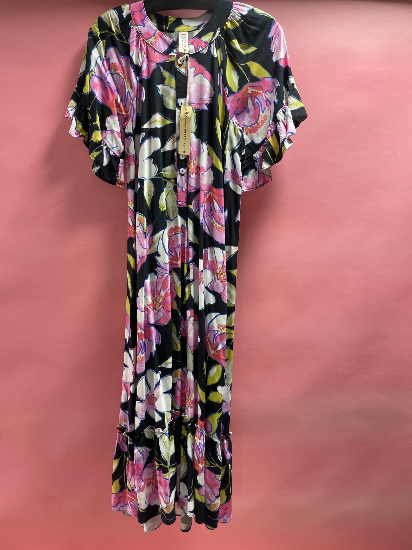 Black Floral Patio Dress