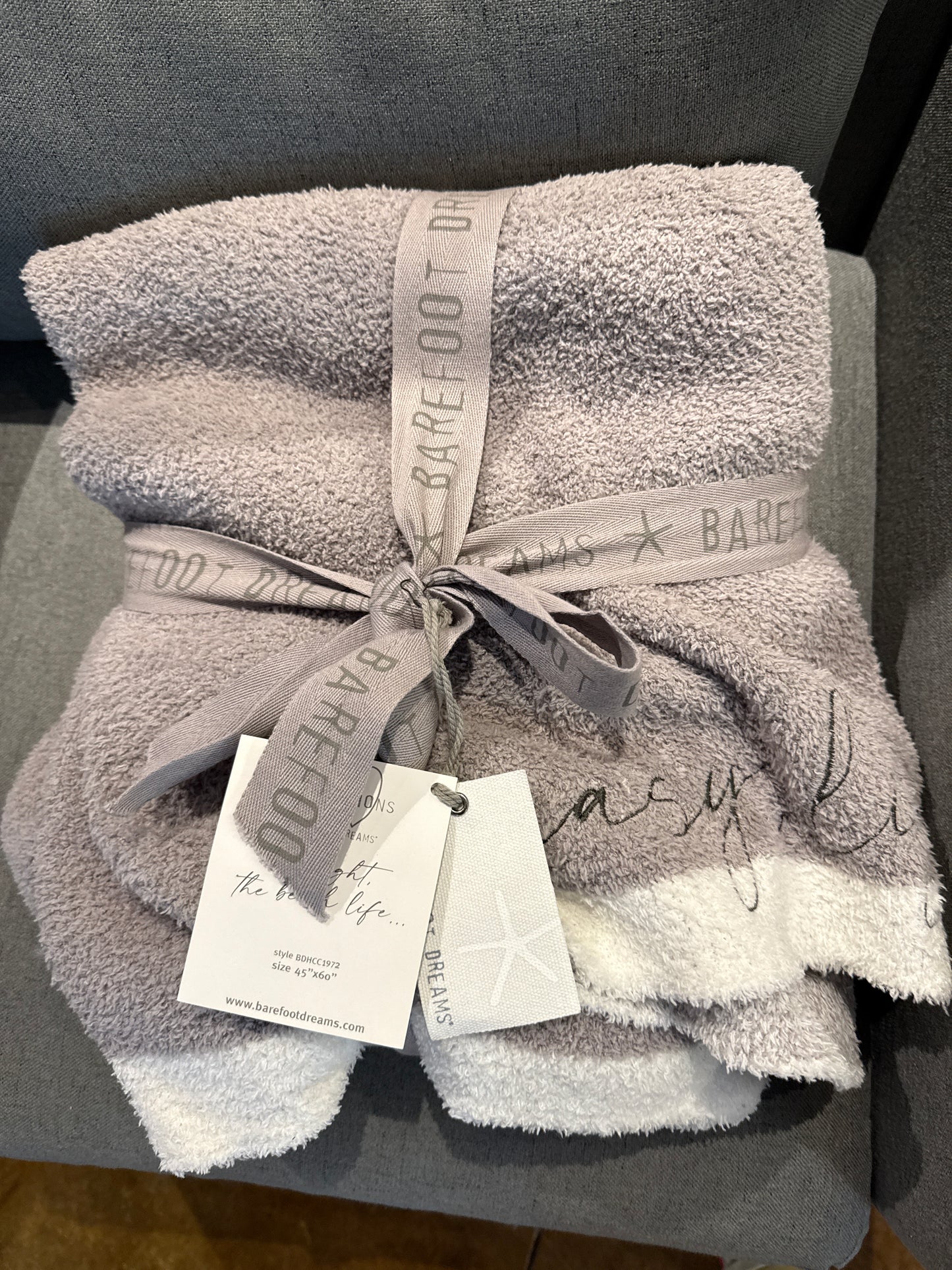 barefoot dreams gray blanket