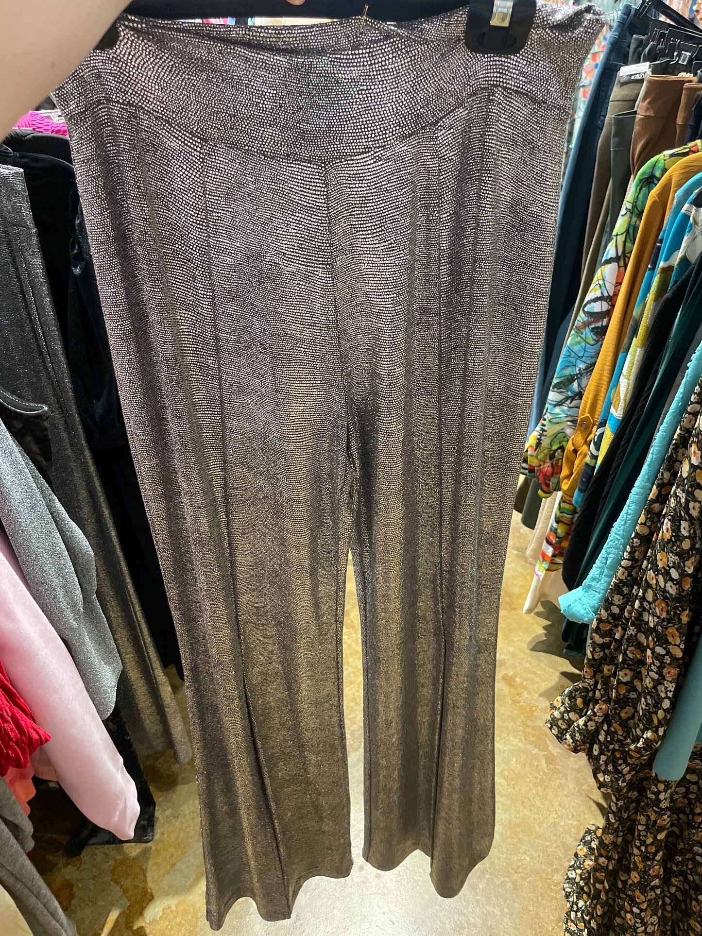 Shimmer Stretch Knit Kick-front Pull On Pant