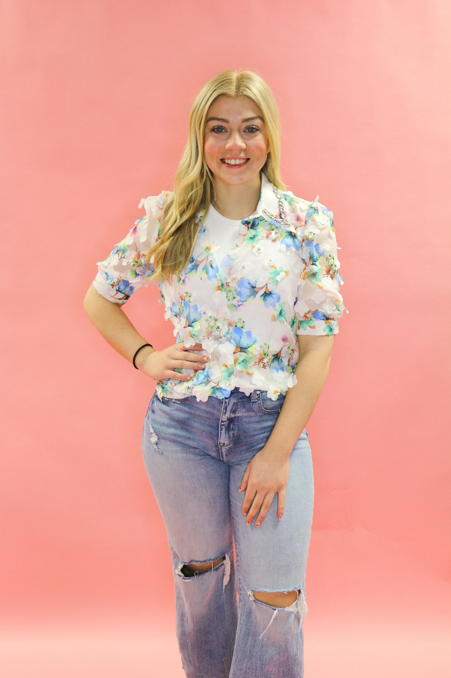 Alice Floral Rhinestone Dress