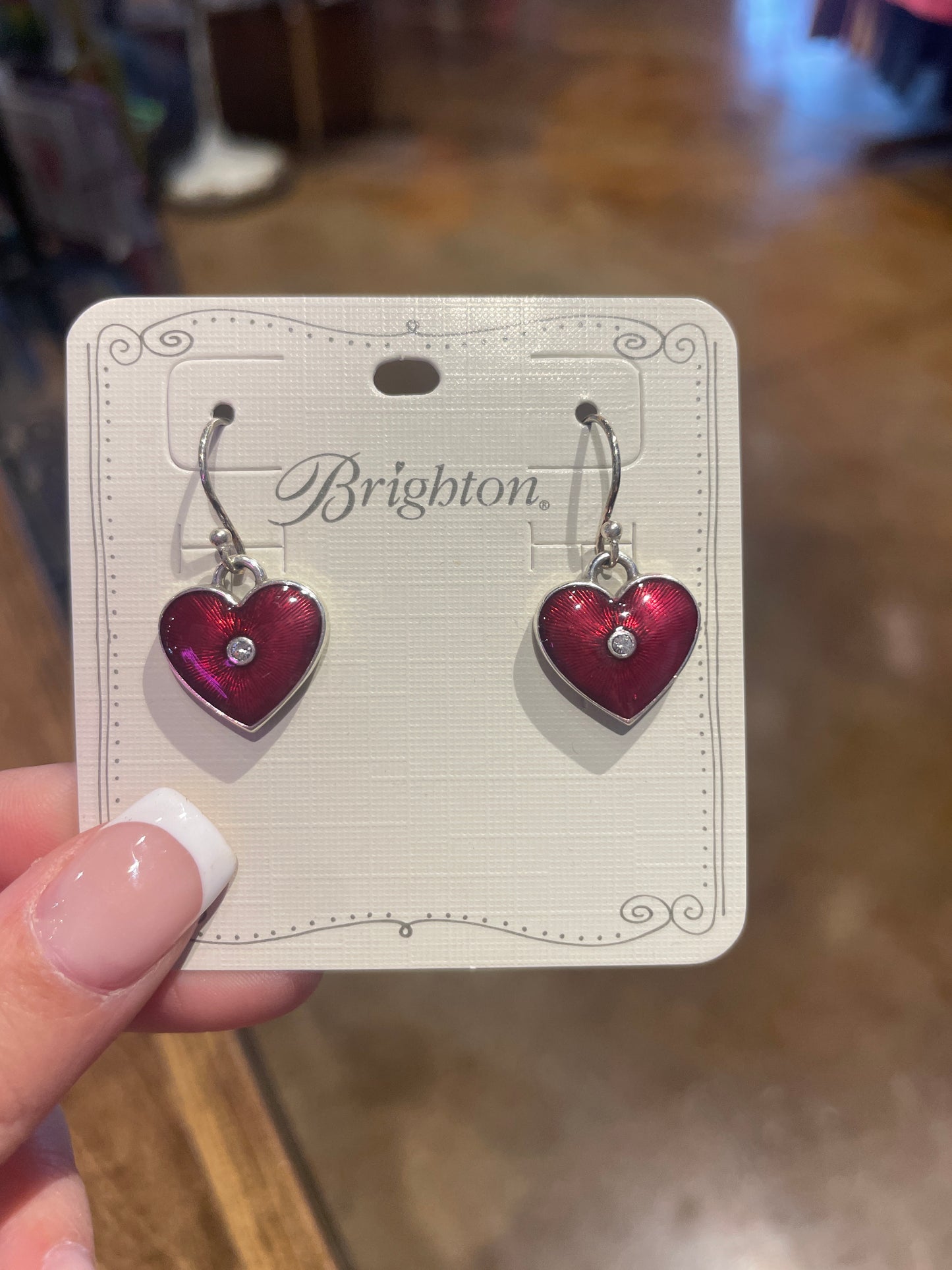 red heart earrings
