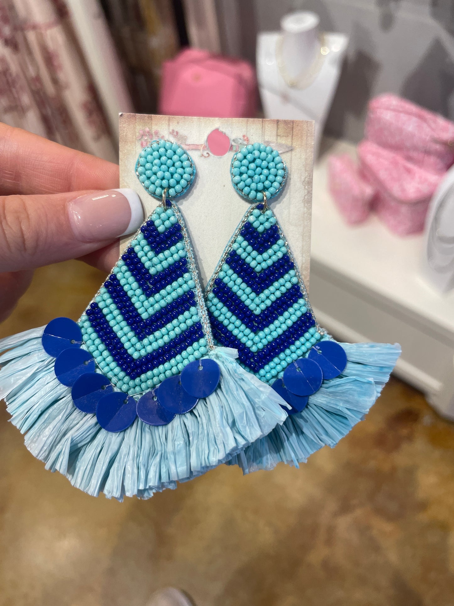 blue earrings