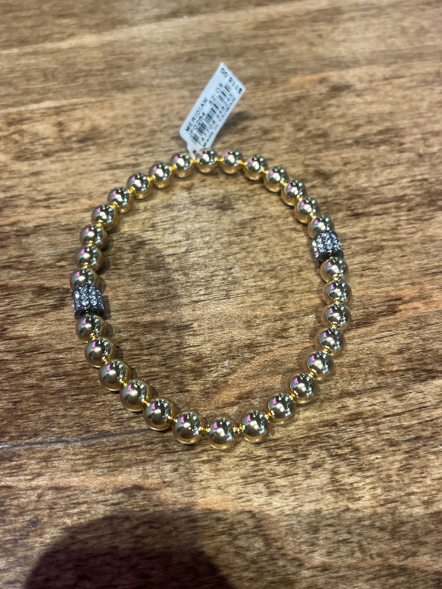 gold beaded bracelet