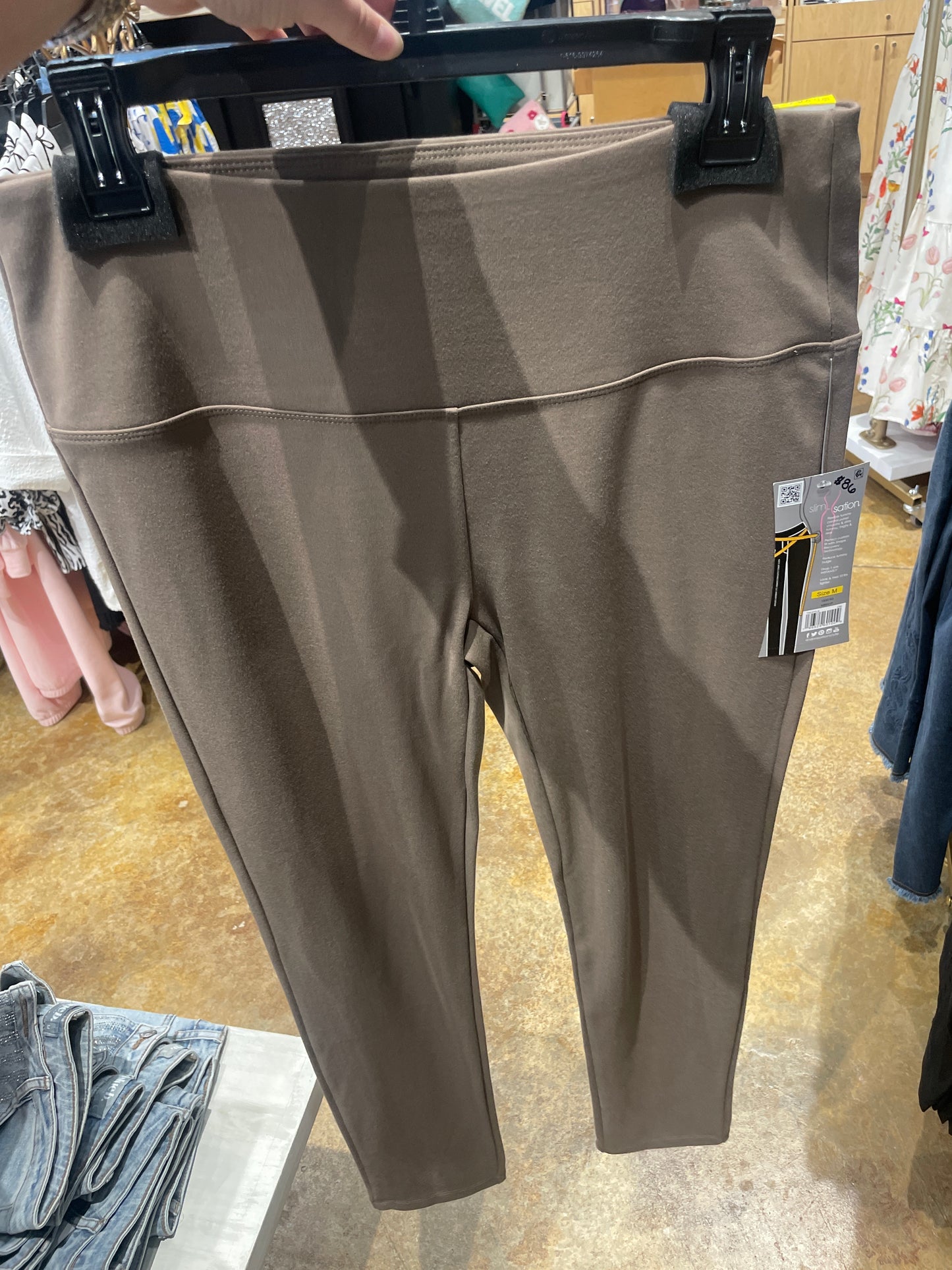 Truffle Wide Band Pull- On Ankle Leggings