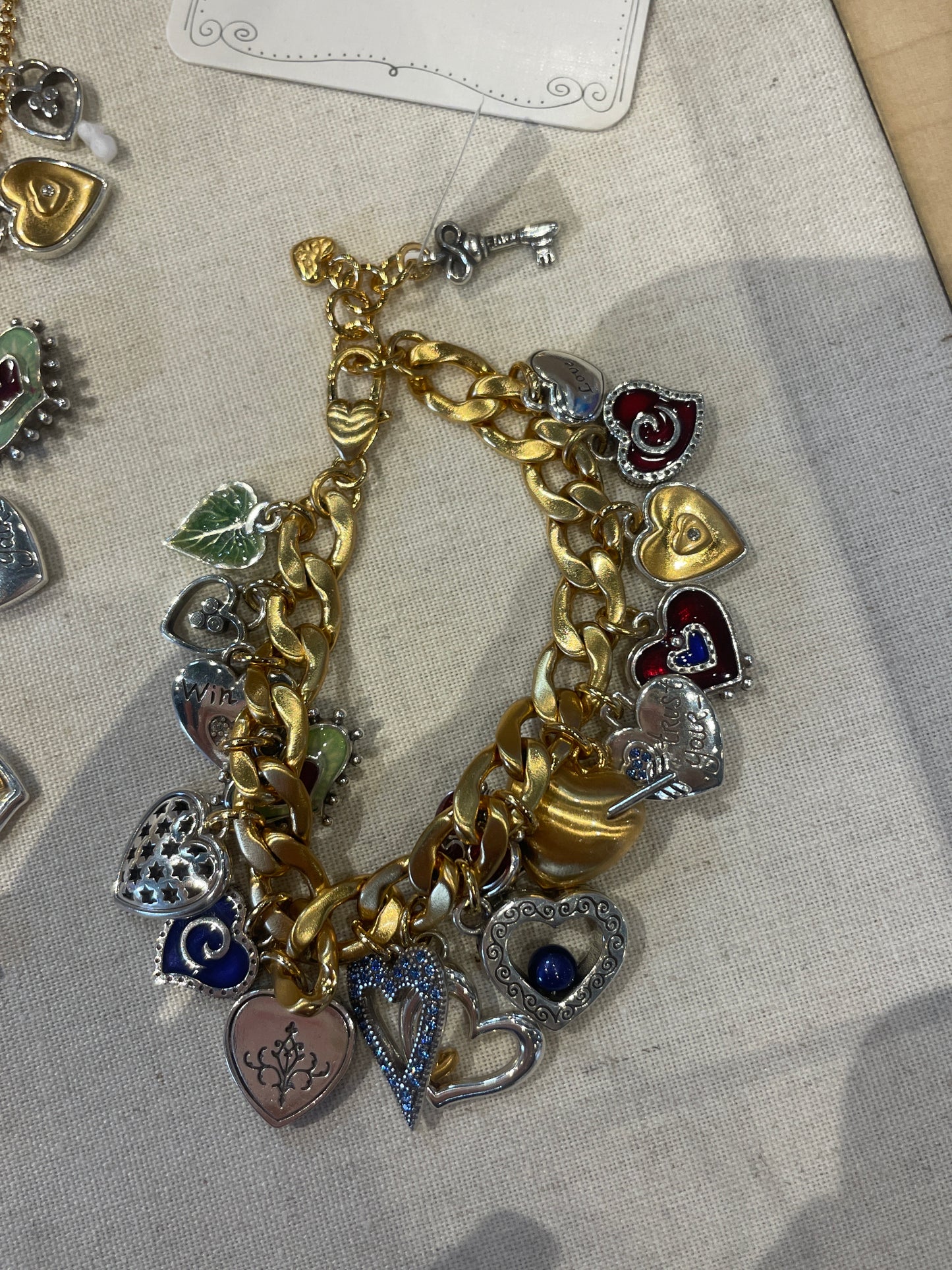 one heart color charm bracelet