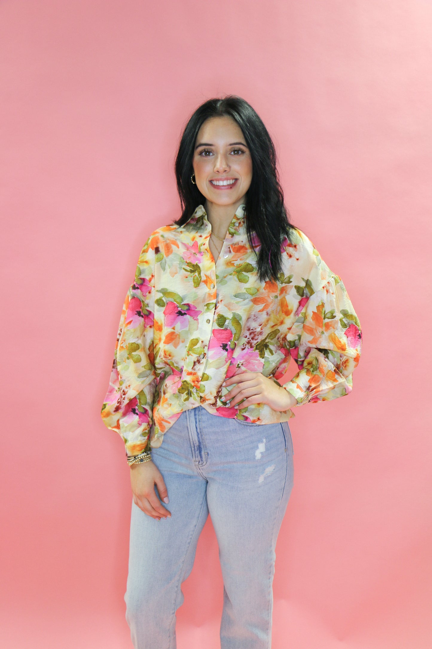 Oversized Floral Garden Blouse