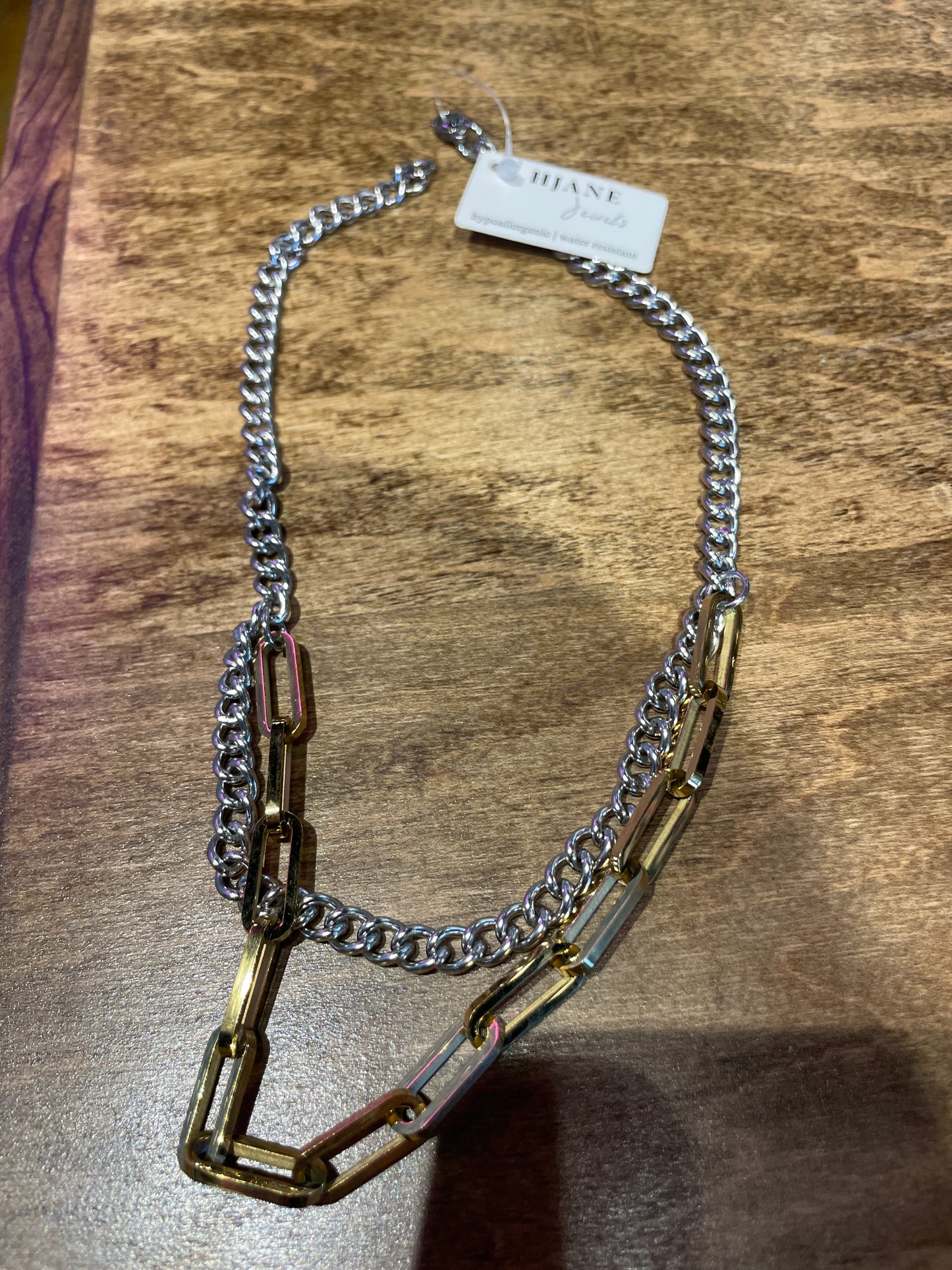 STACKED TWO TONE NECKLACE