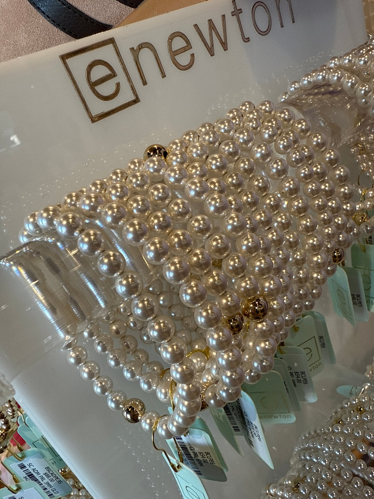 classic pearl 6mm beaded brac