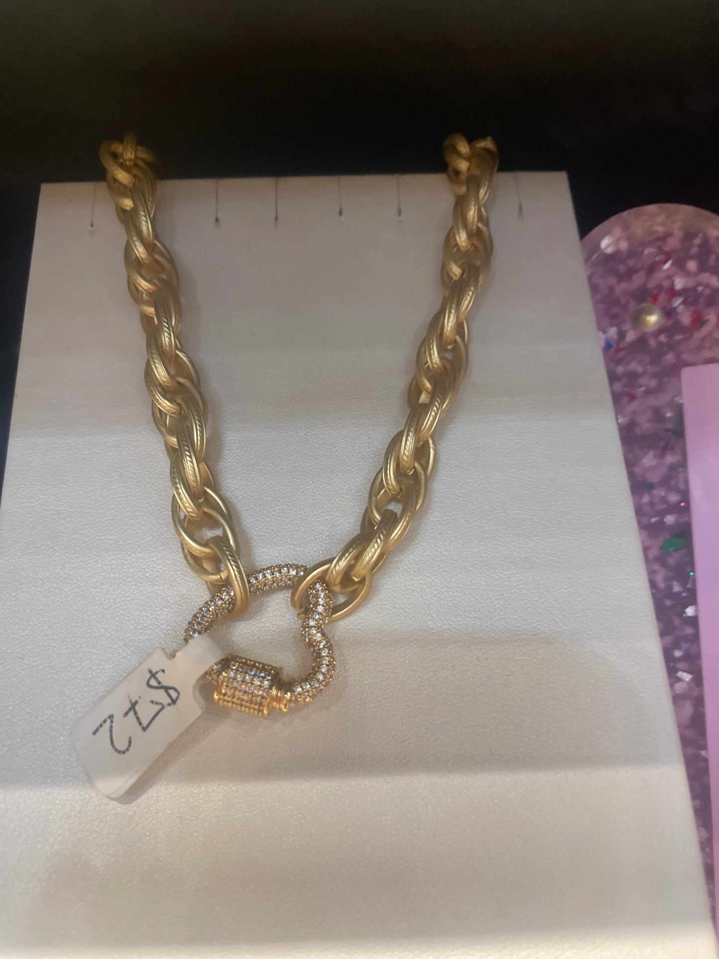 Twisted Chain With Heart Carabiner