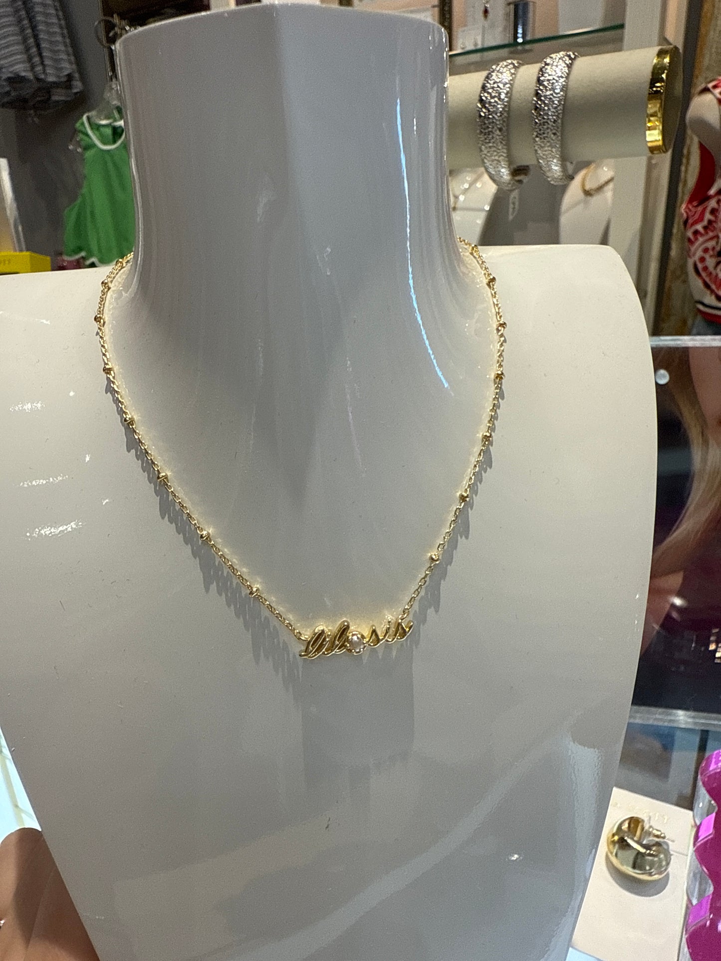 Lil sis short gold necklace