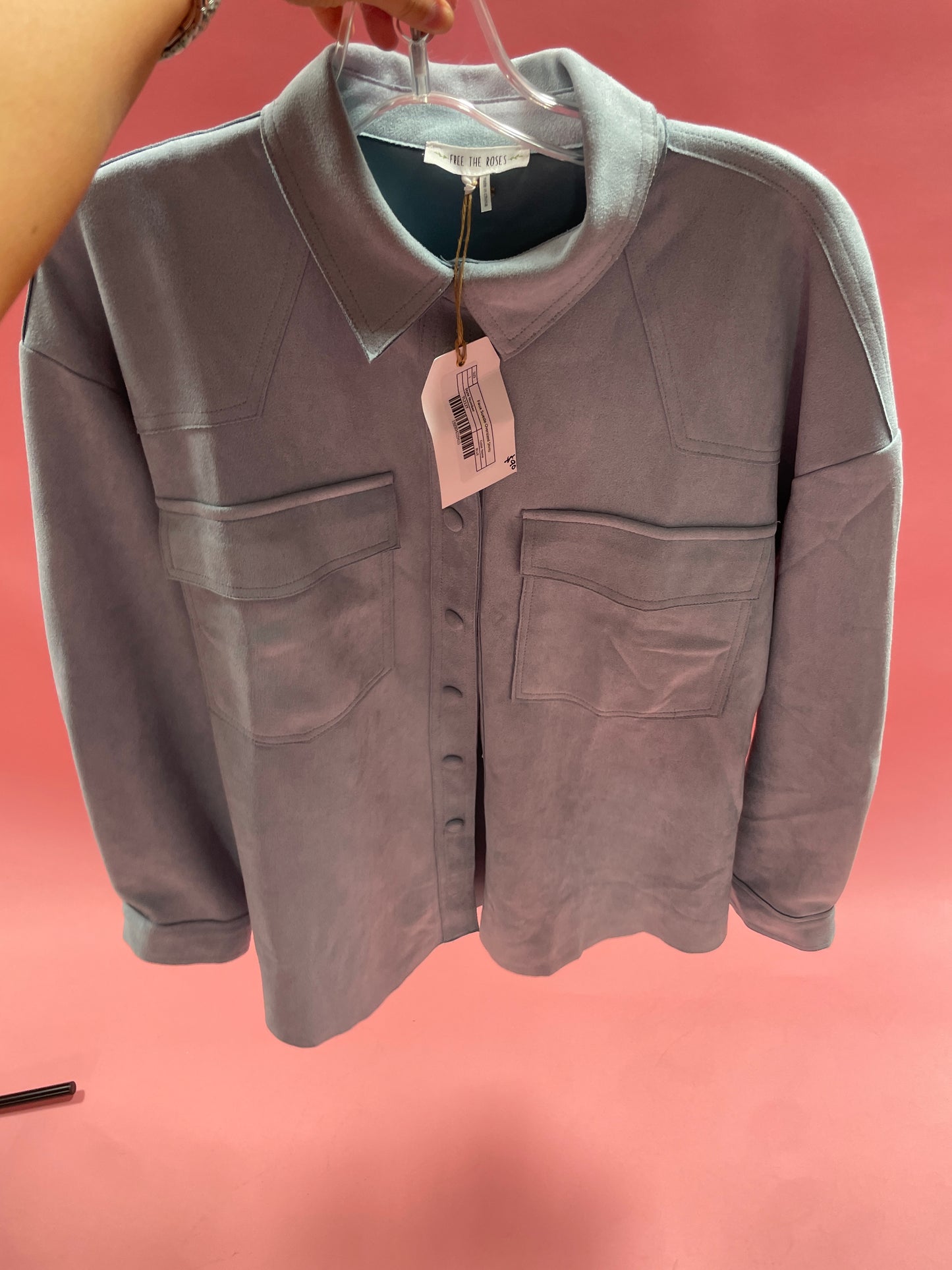 FAUX SUEDE OVERSIZED SHIRT