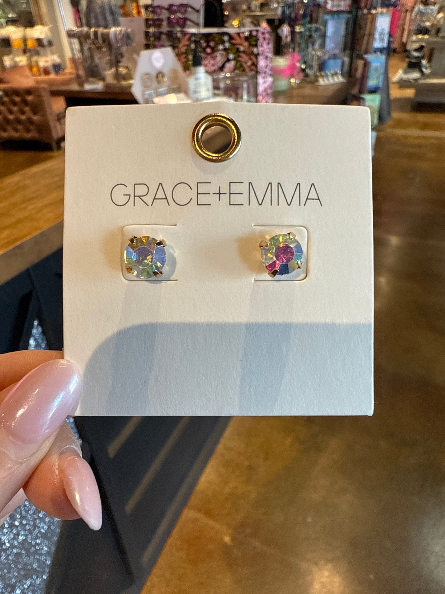 Aurora borealis stud earrings