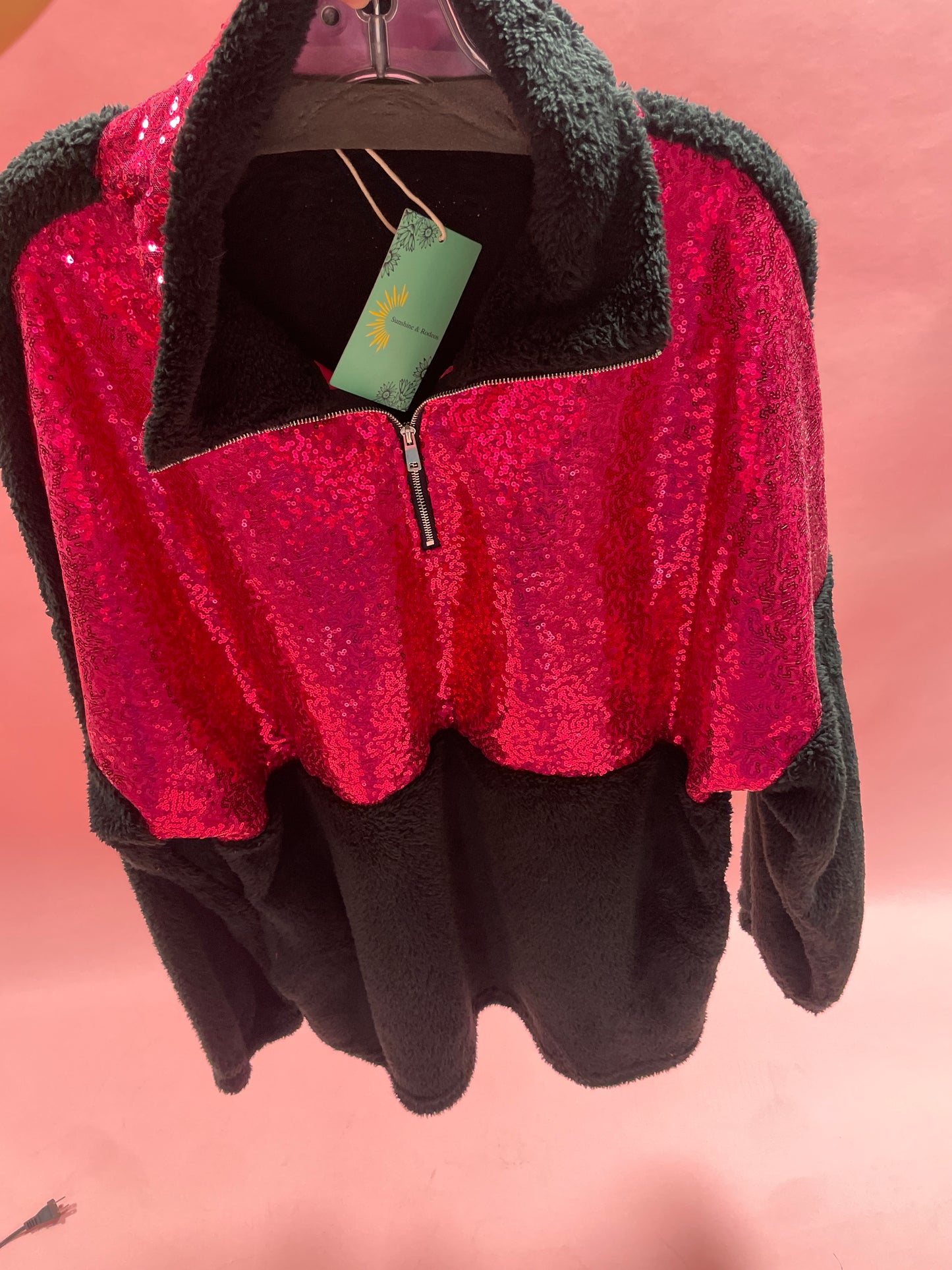 Pink Sequin Sherpa