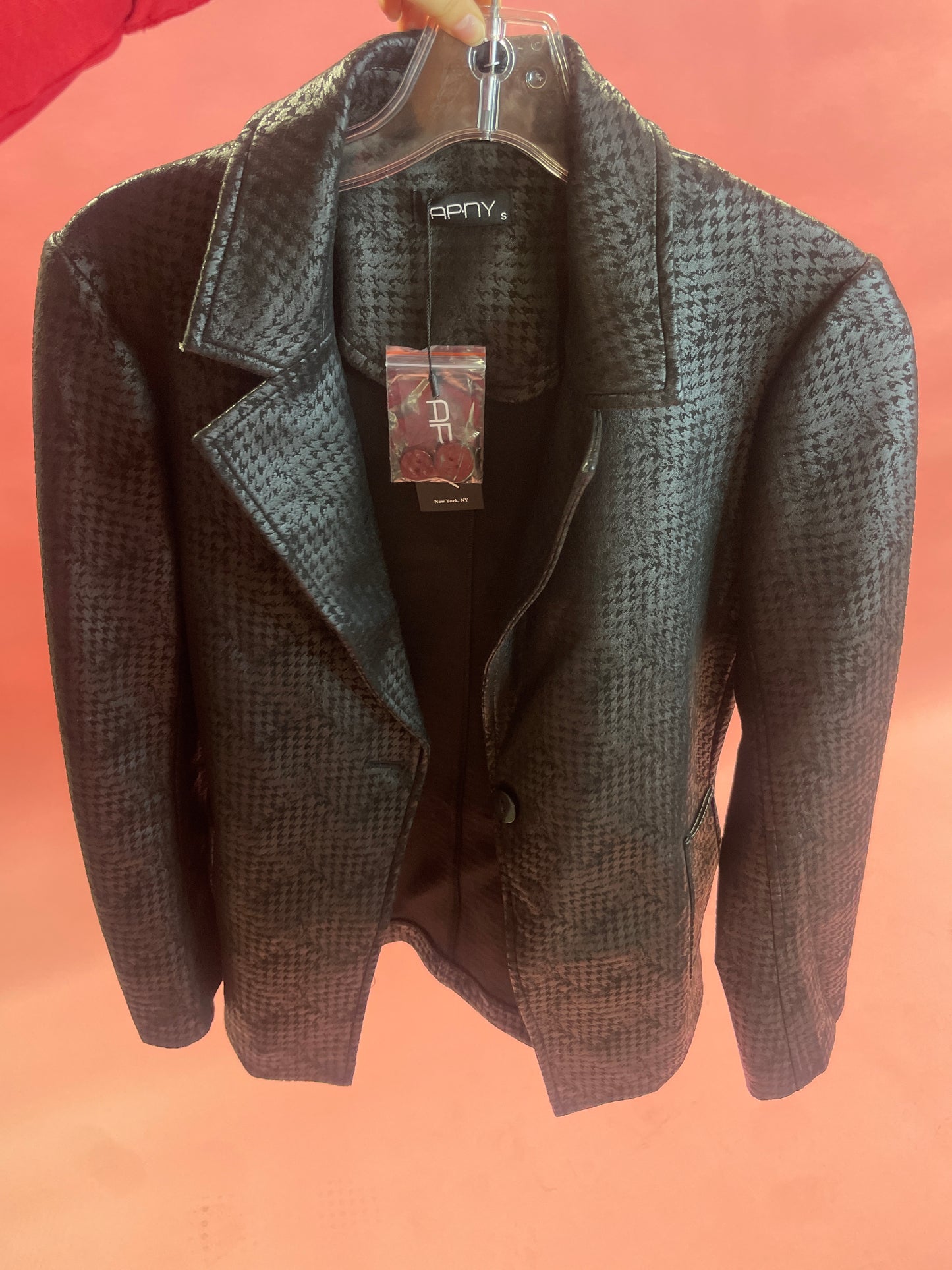 VEGAN LEATHER BLAZER BLACK