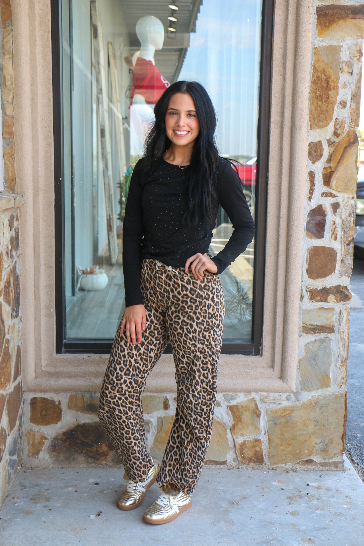 black rhinestone top