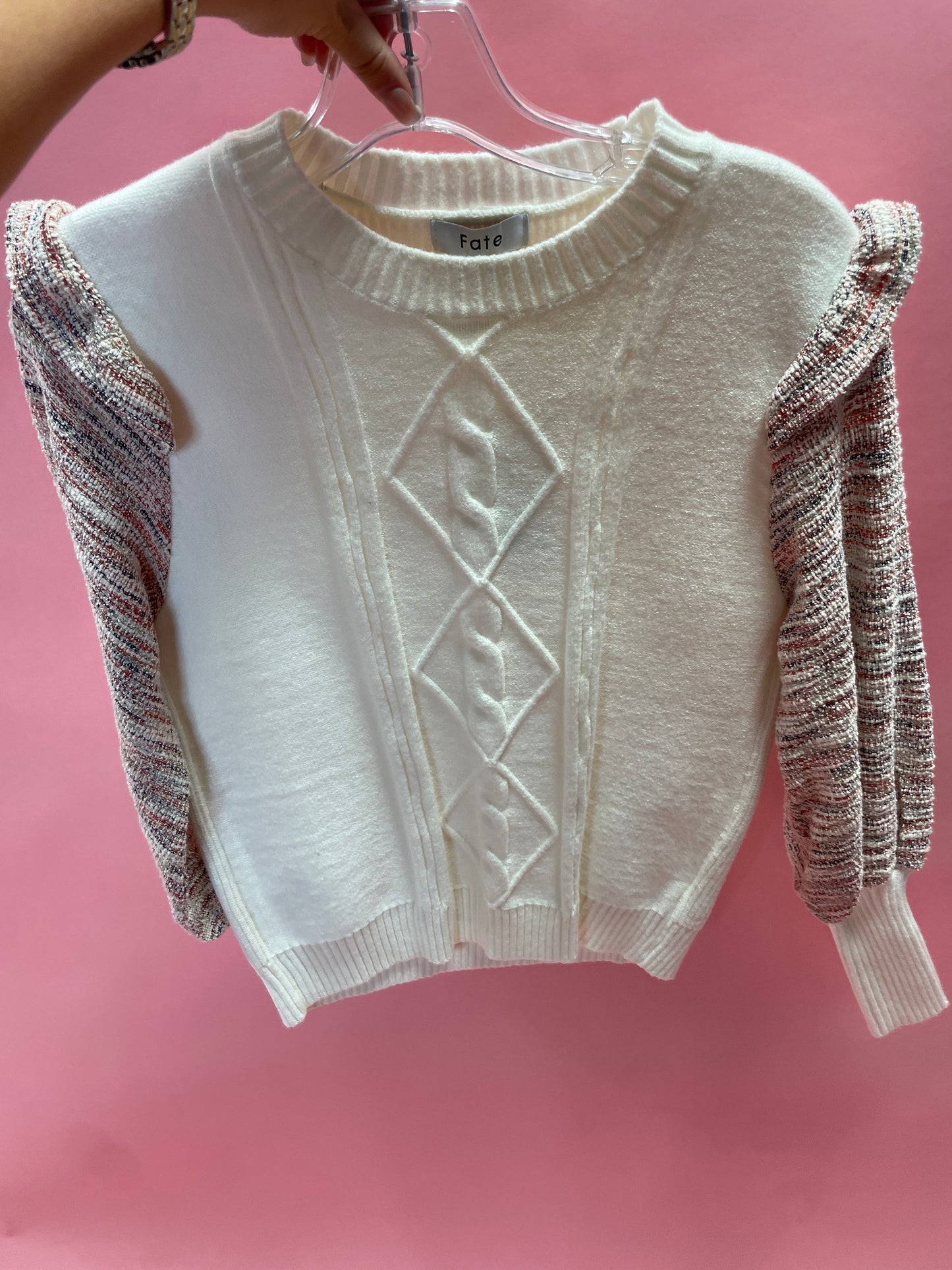 contrast ruffle top