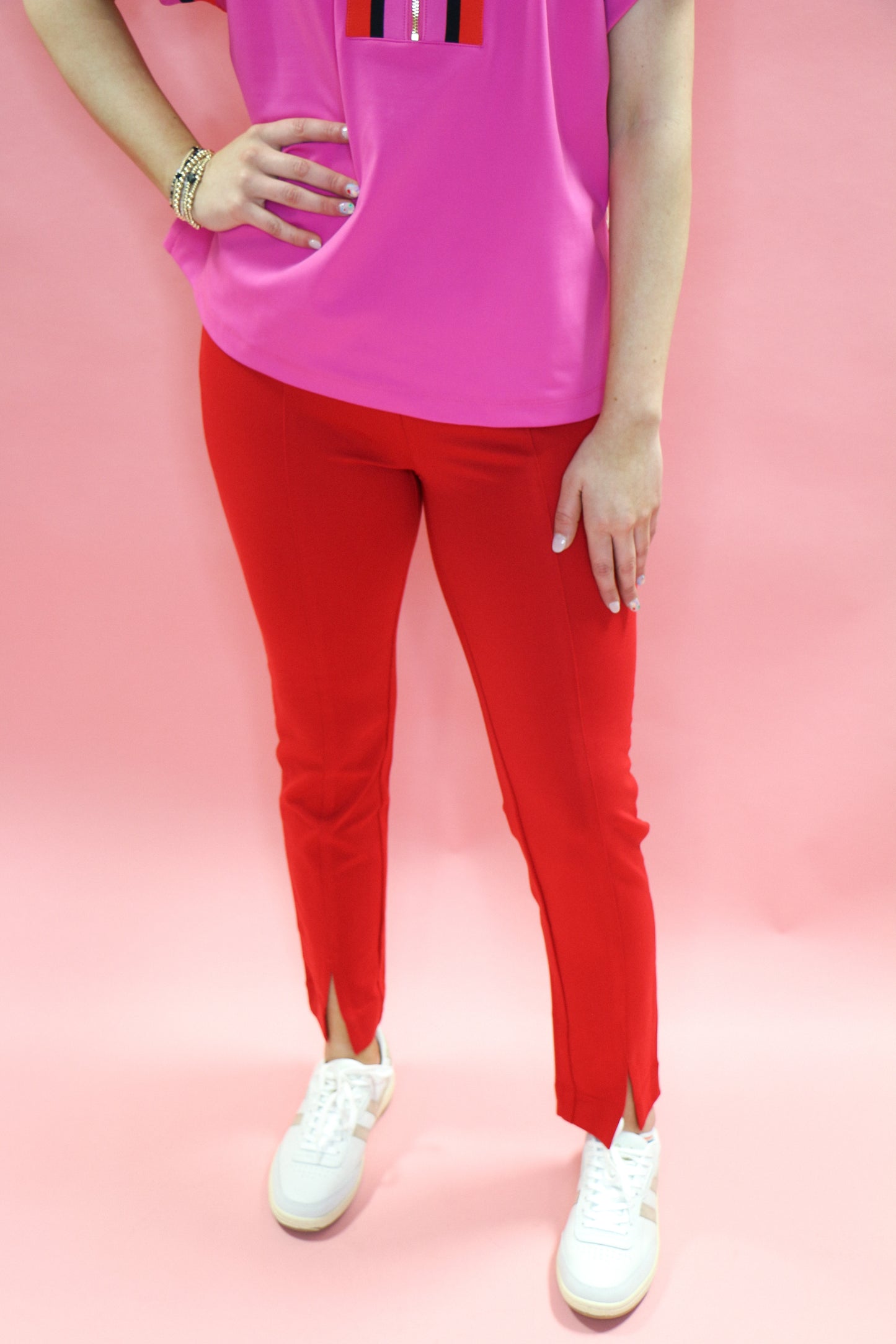 Pull-on Ponte Pant With Split hem