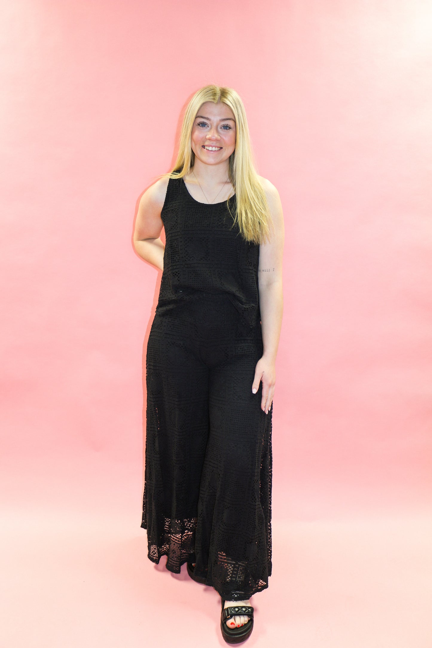 knit black pants