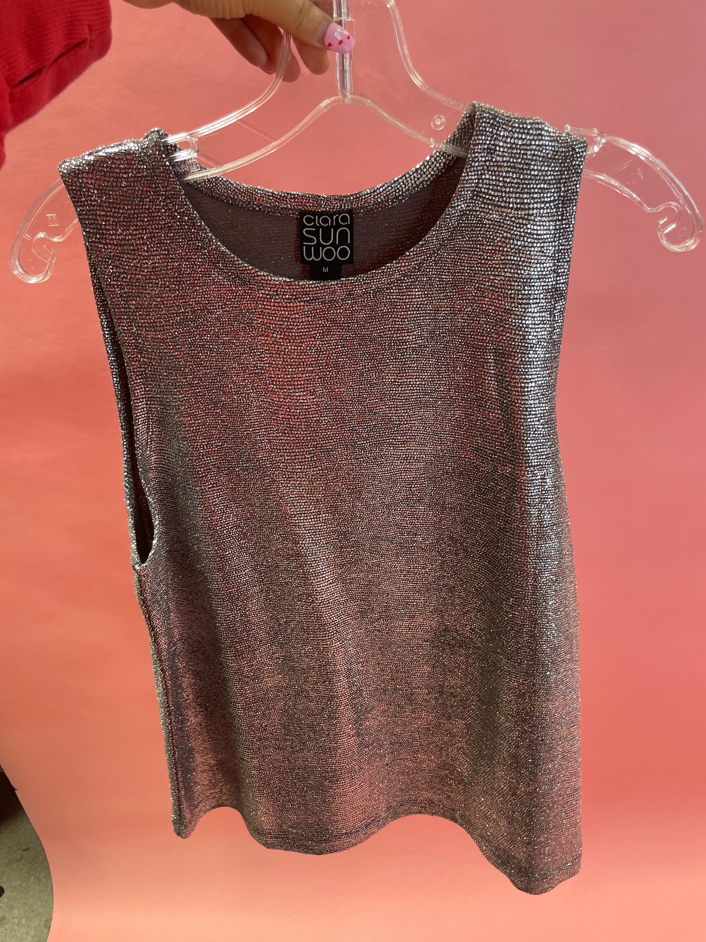 Shimmer Stretch High Scoop Modern Tank