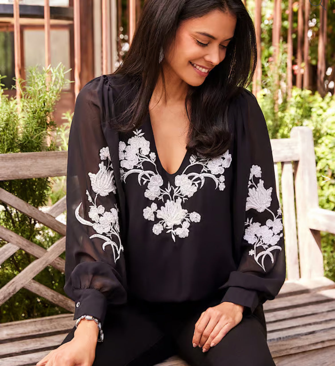 Black Blouson Top
