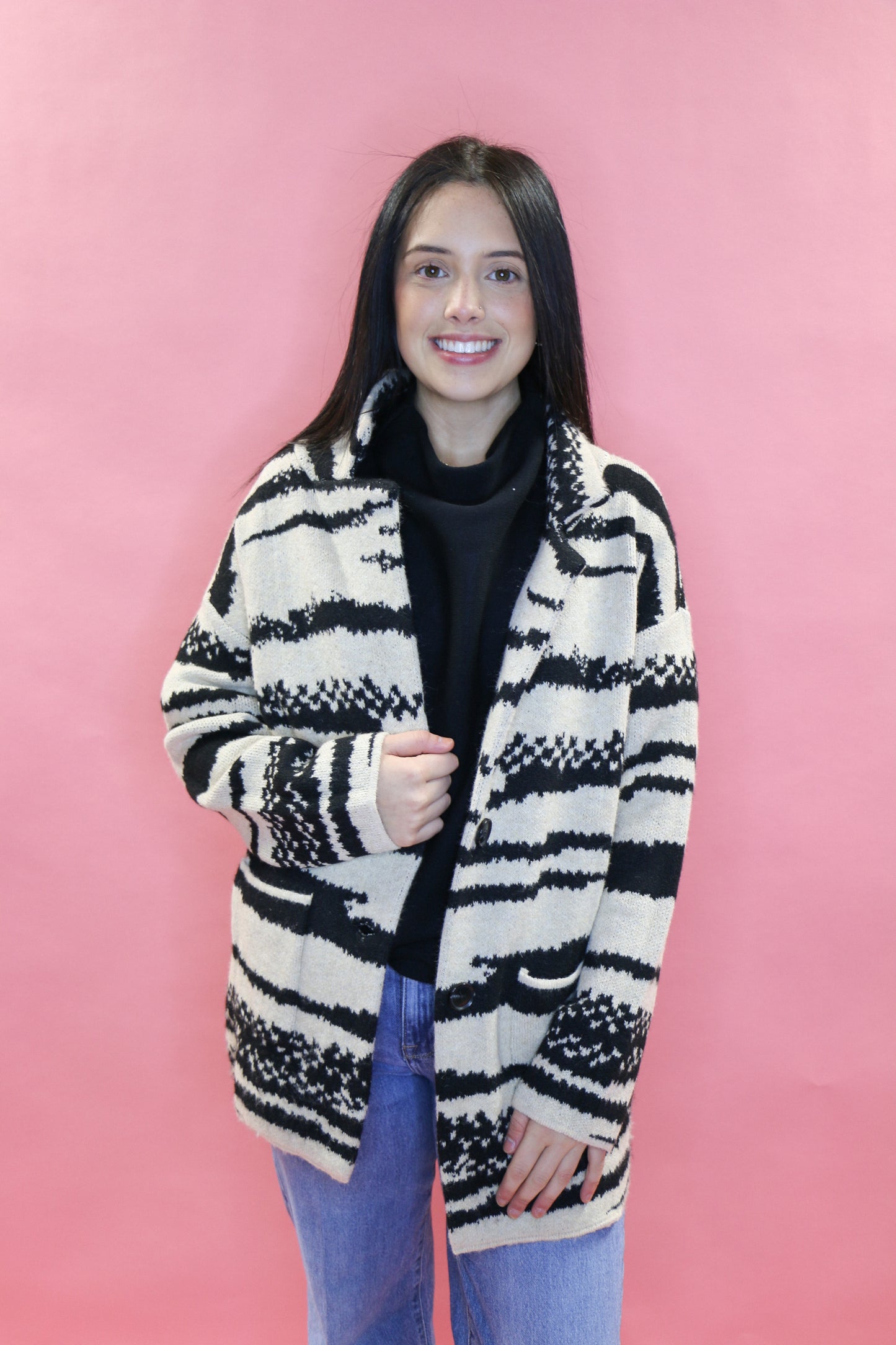 Zebra Cardi Coat