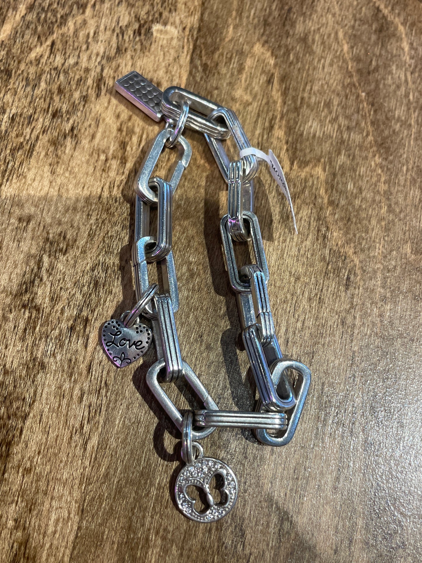 silver chain charm bracelet