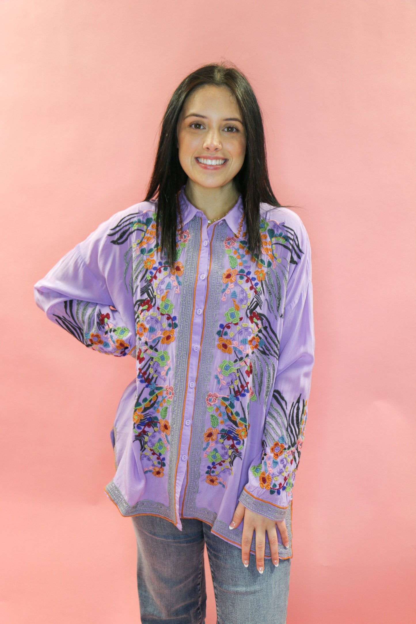 THE AUDREY OVERSIZED EMBROIDERED BLOUSE